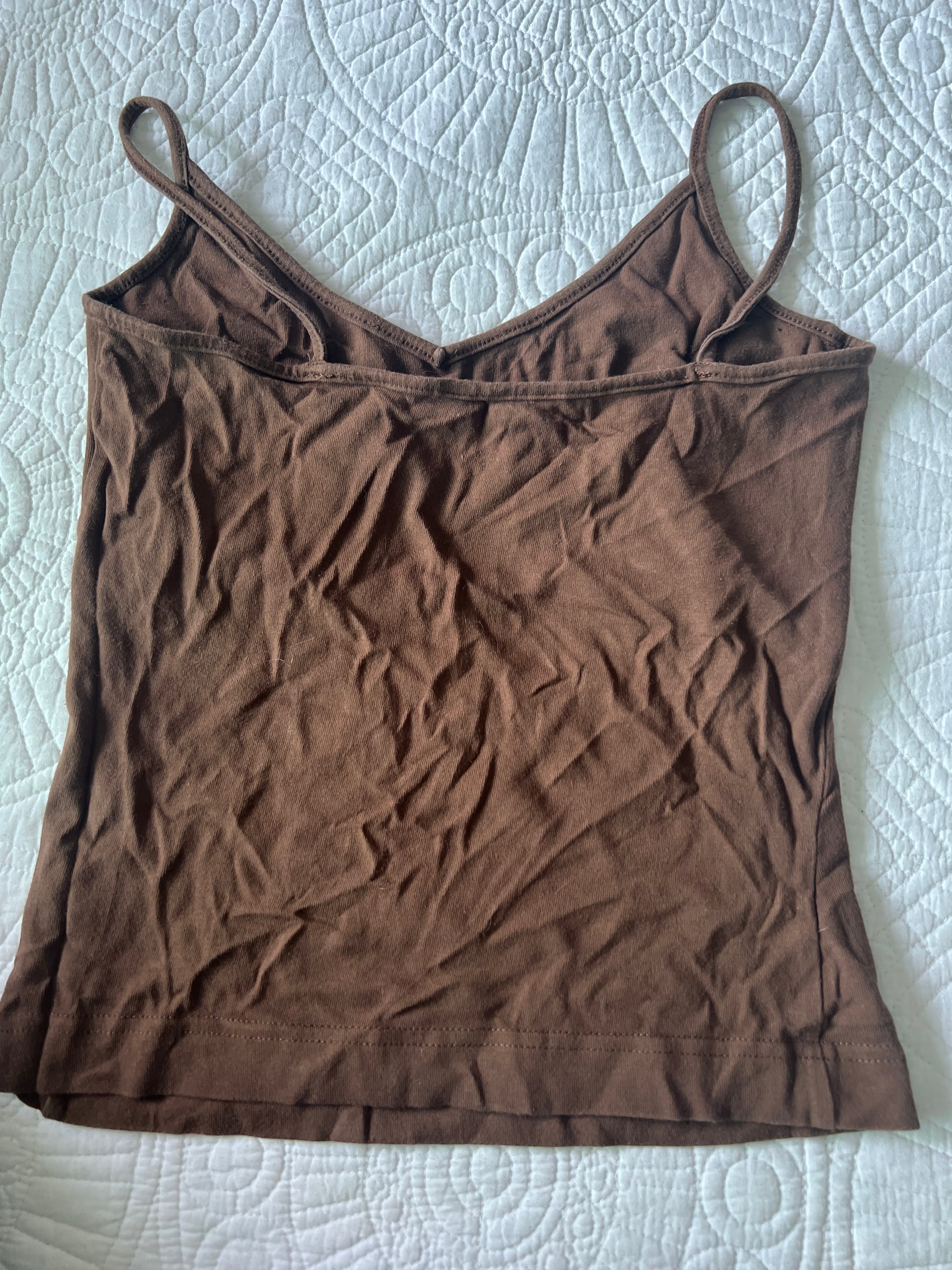 Brown spagetti strap tank top