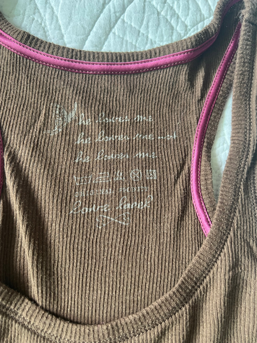 Brown ribbed vest