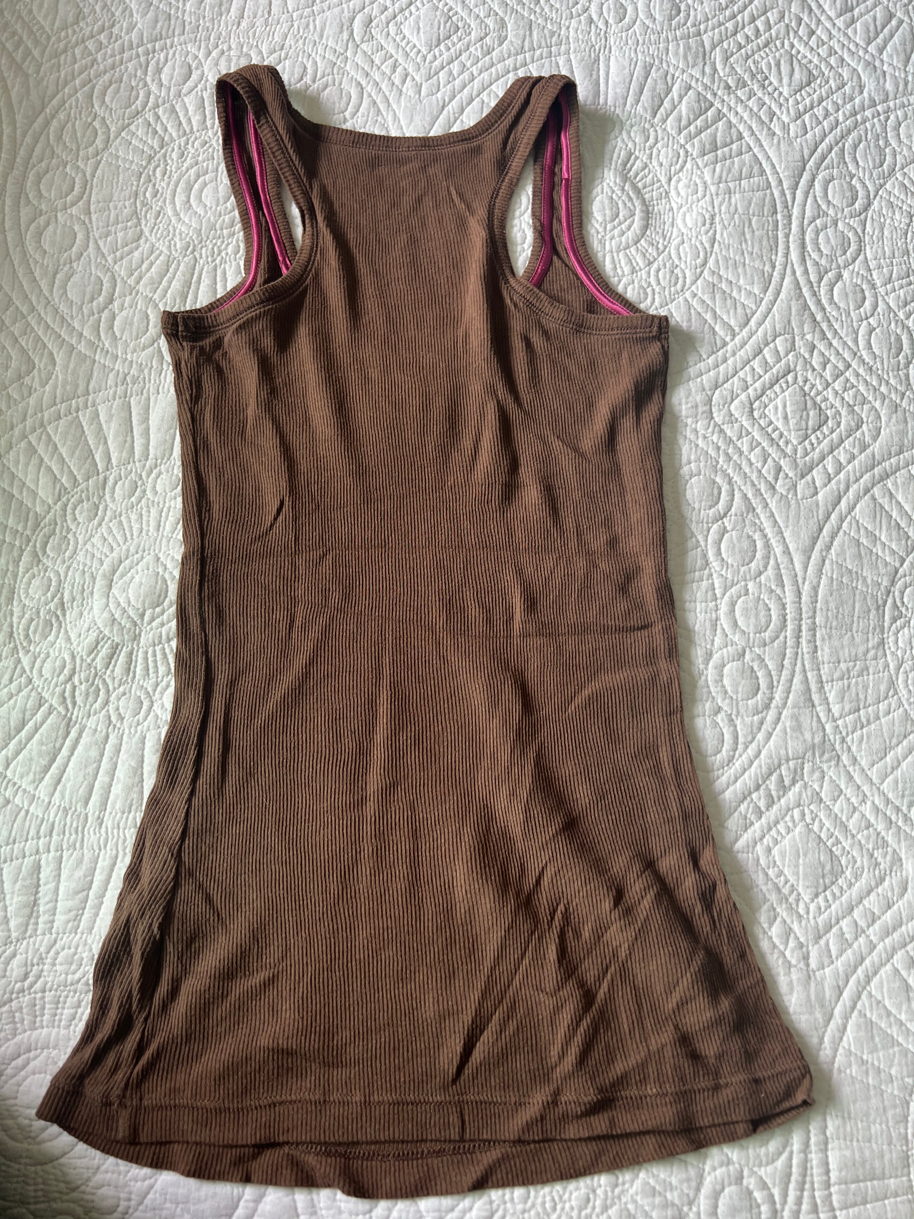 Brown ribbed vest