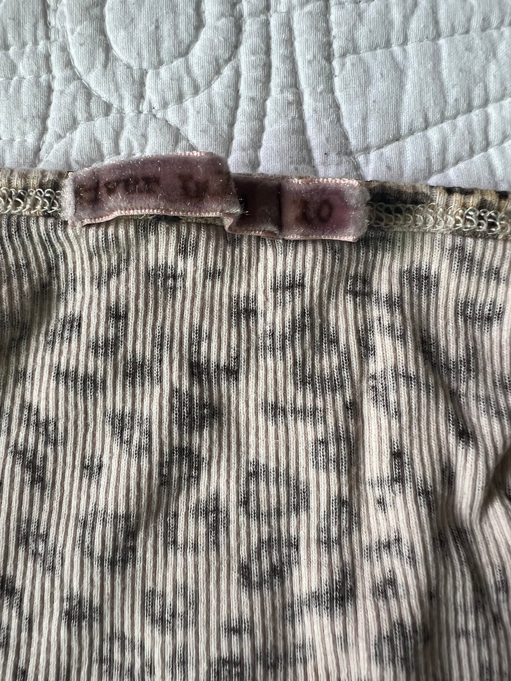 Leopard print ribbed vest with jewel detailing