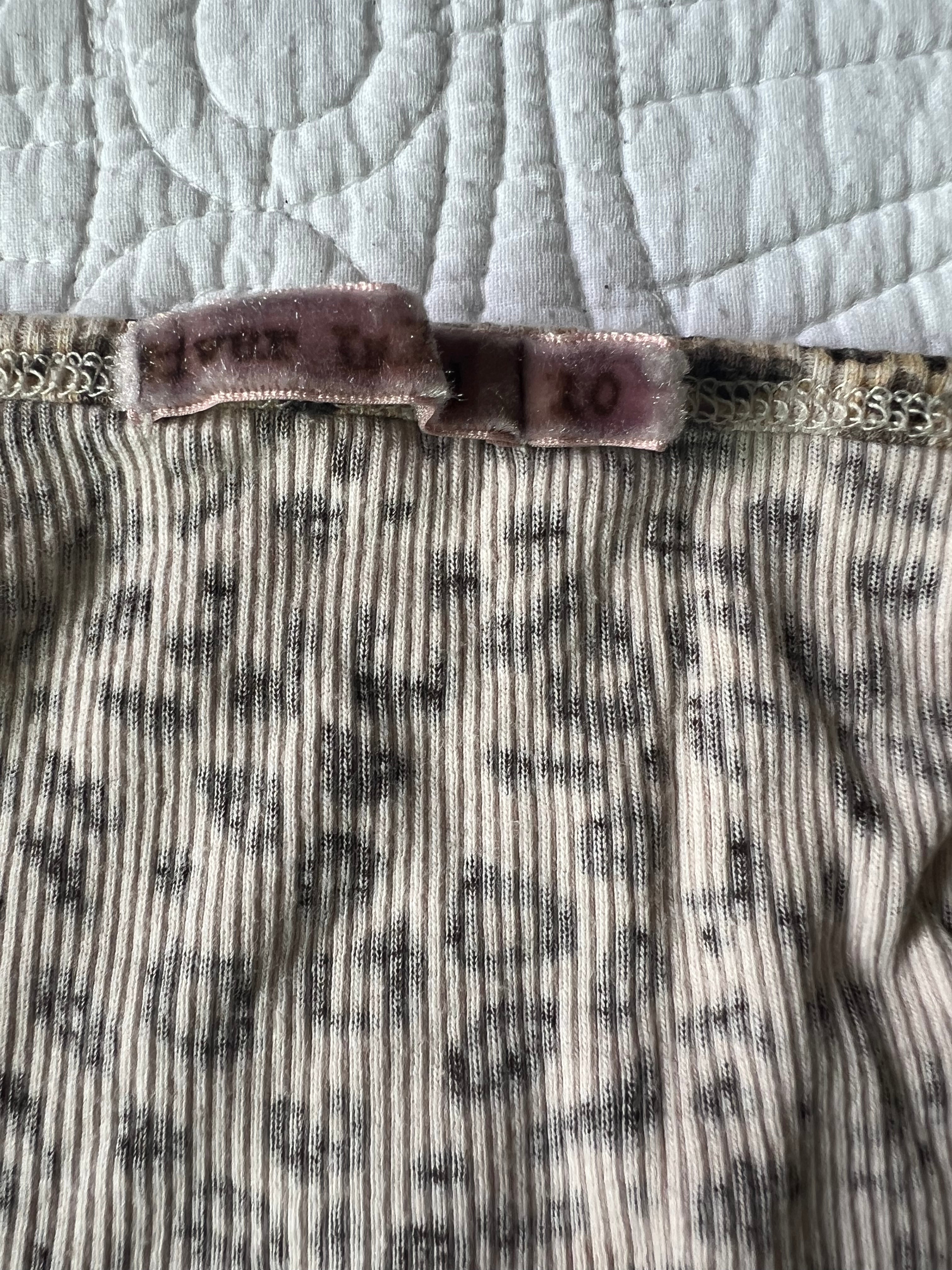 Leopard print ribbed vest with jewel detailing
