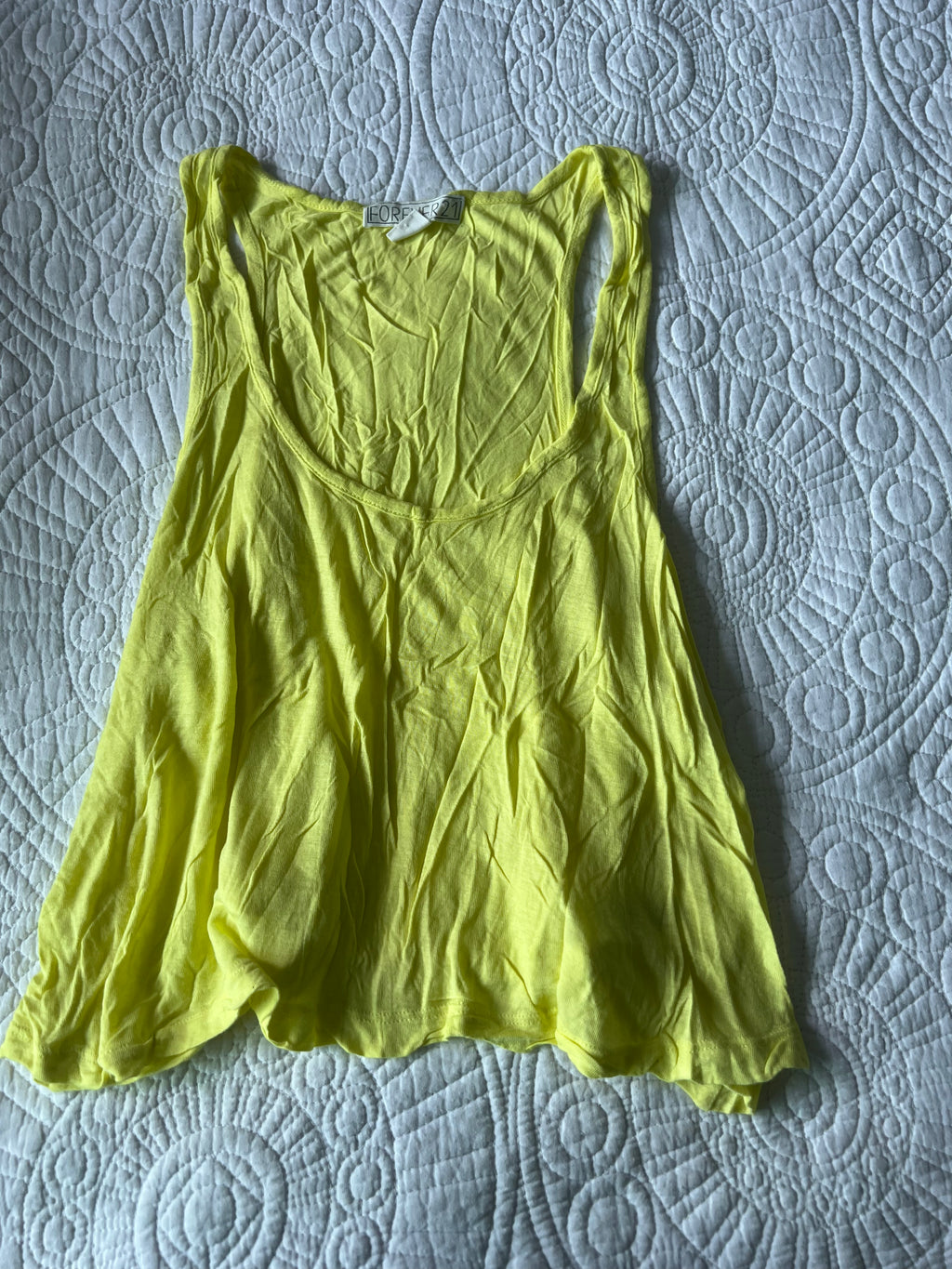 Yellow flowy crop top