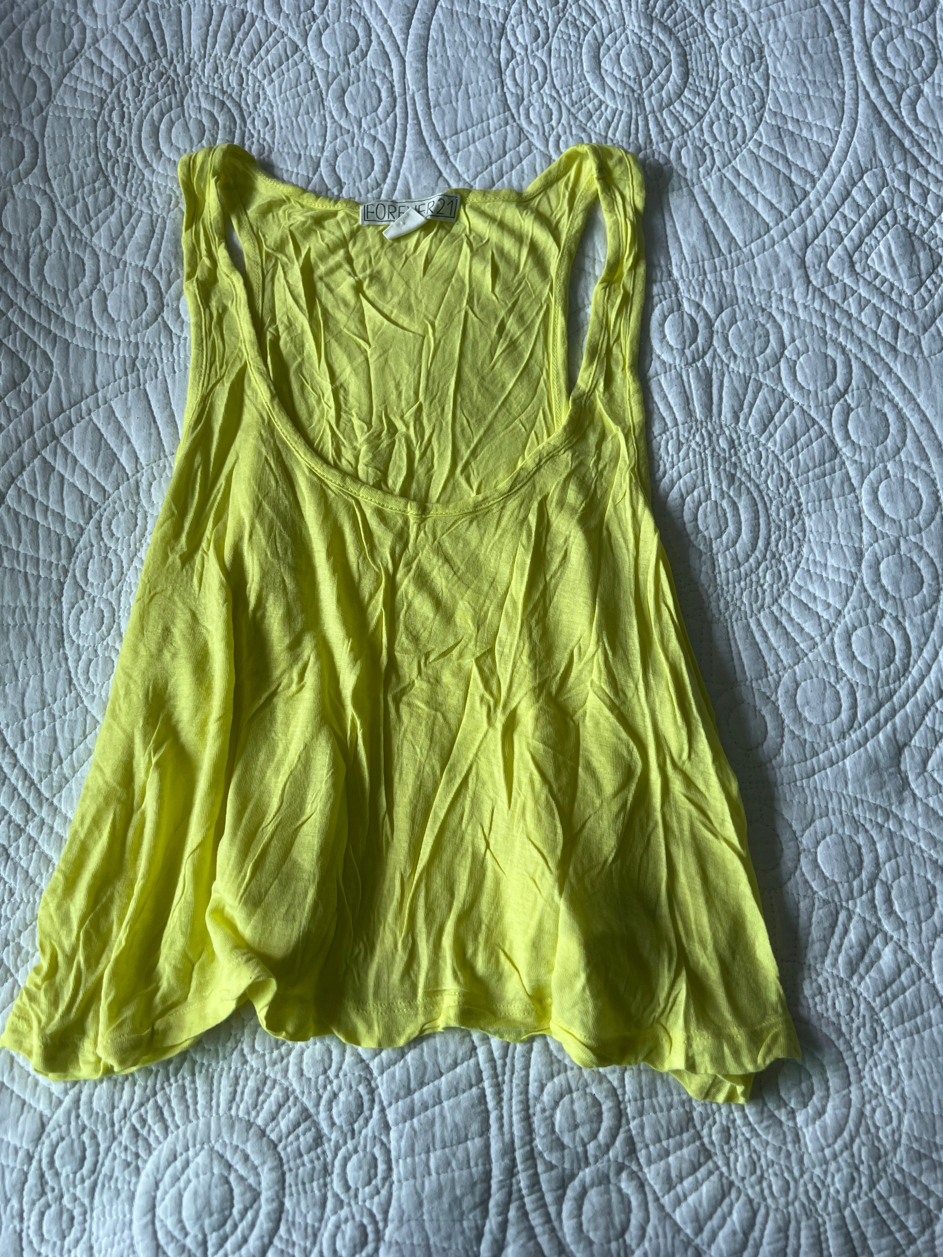 Yellow flowy crop top