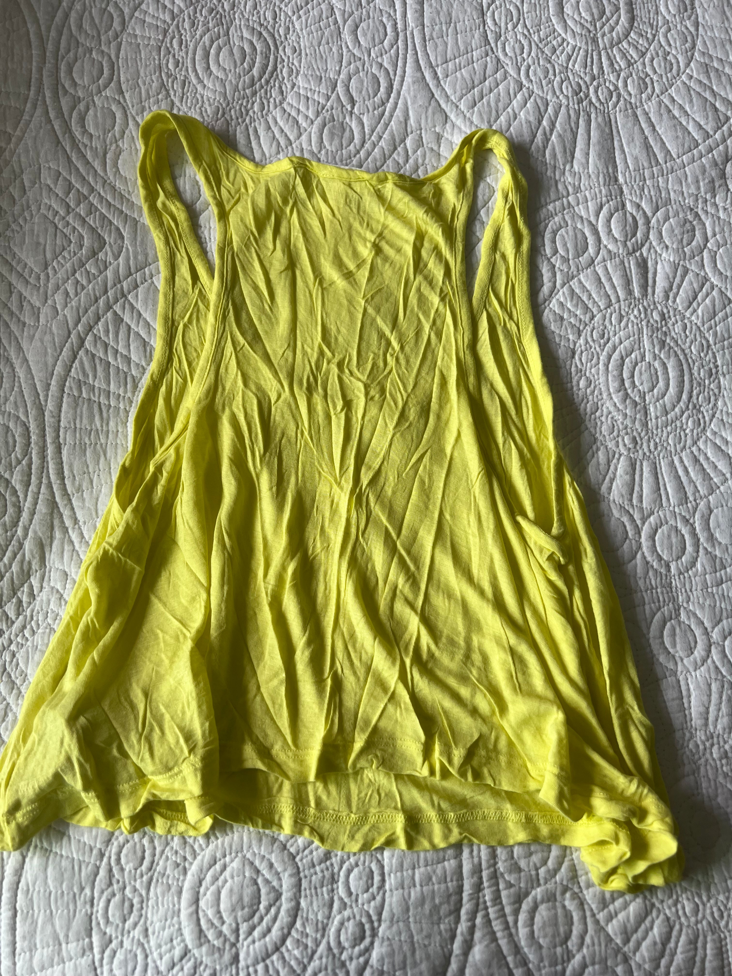 Yellow flowy crop top