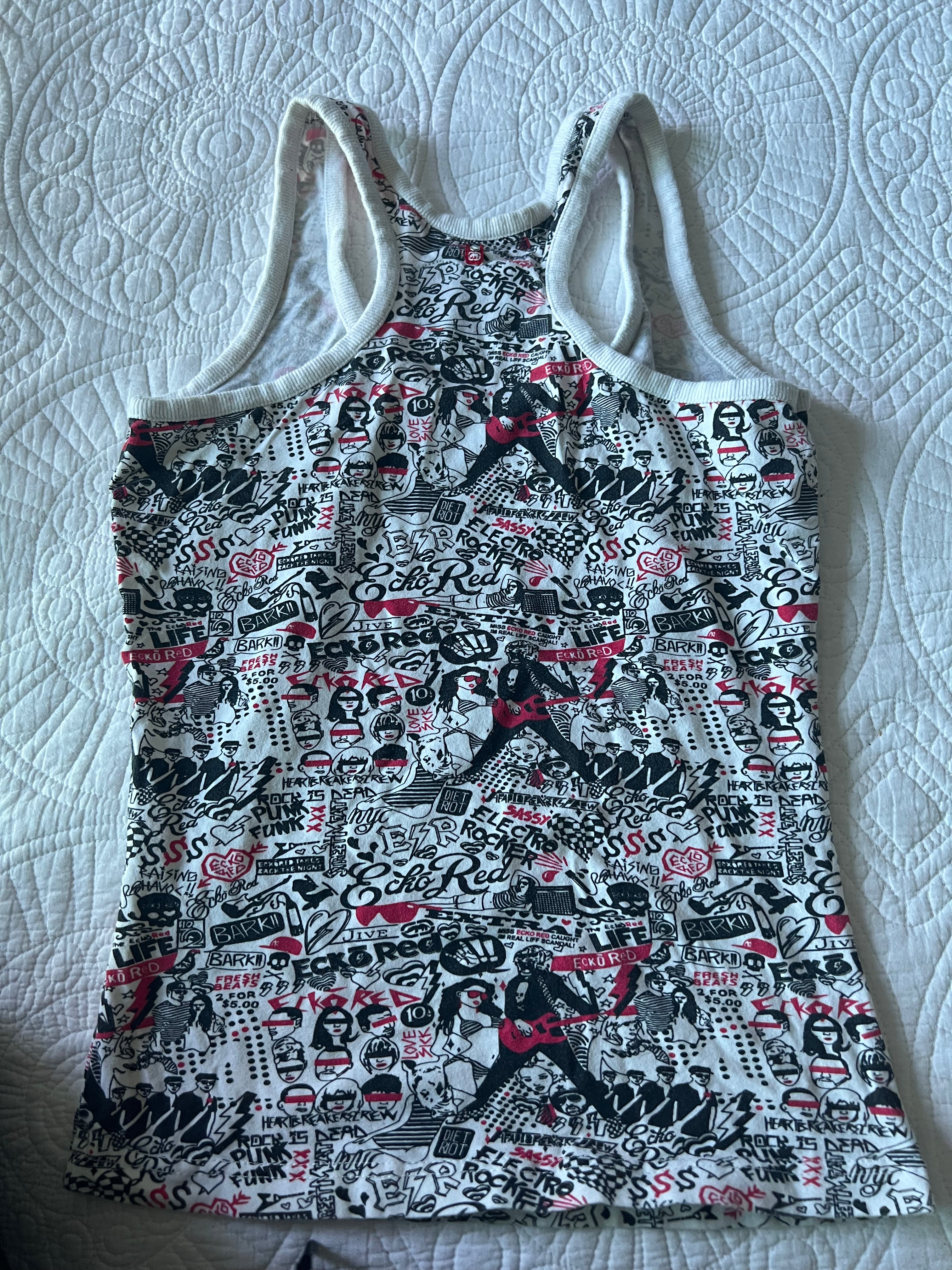 Ecko red vest / Black red & white