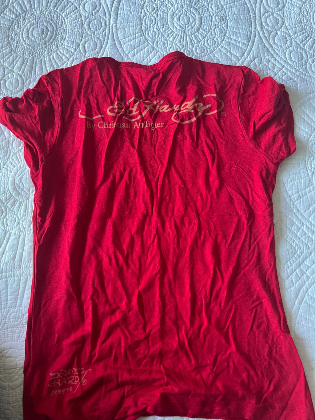 Red Ed Hardy top with jewels