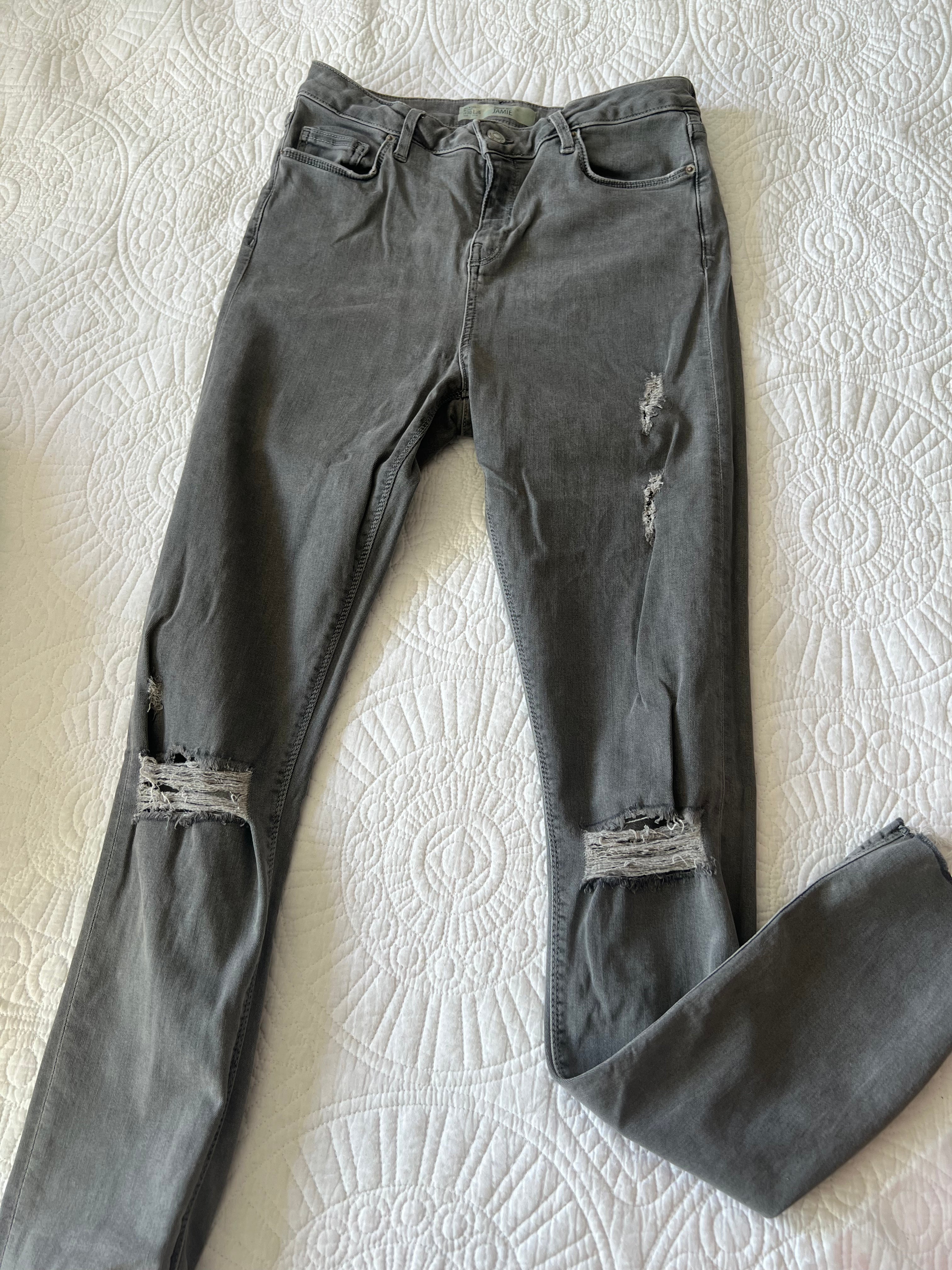 Topshop Grey Jamie Jeans