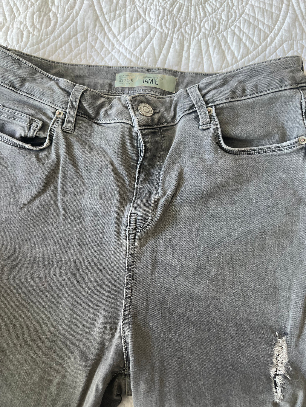 Topshop Grey Jamie Jeans