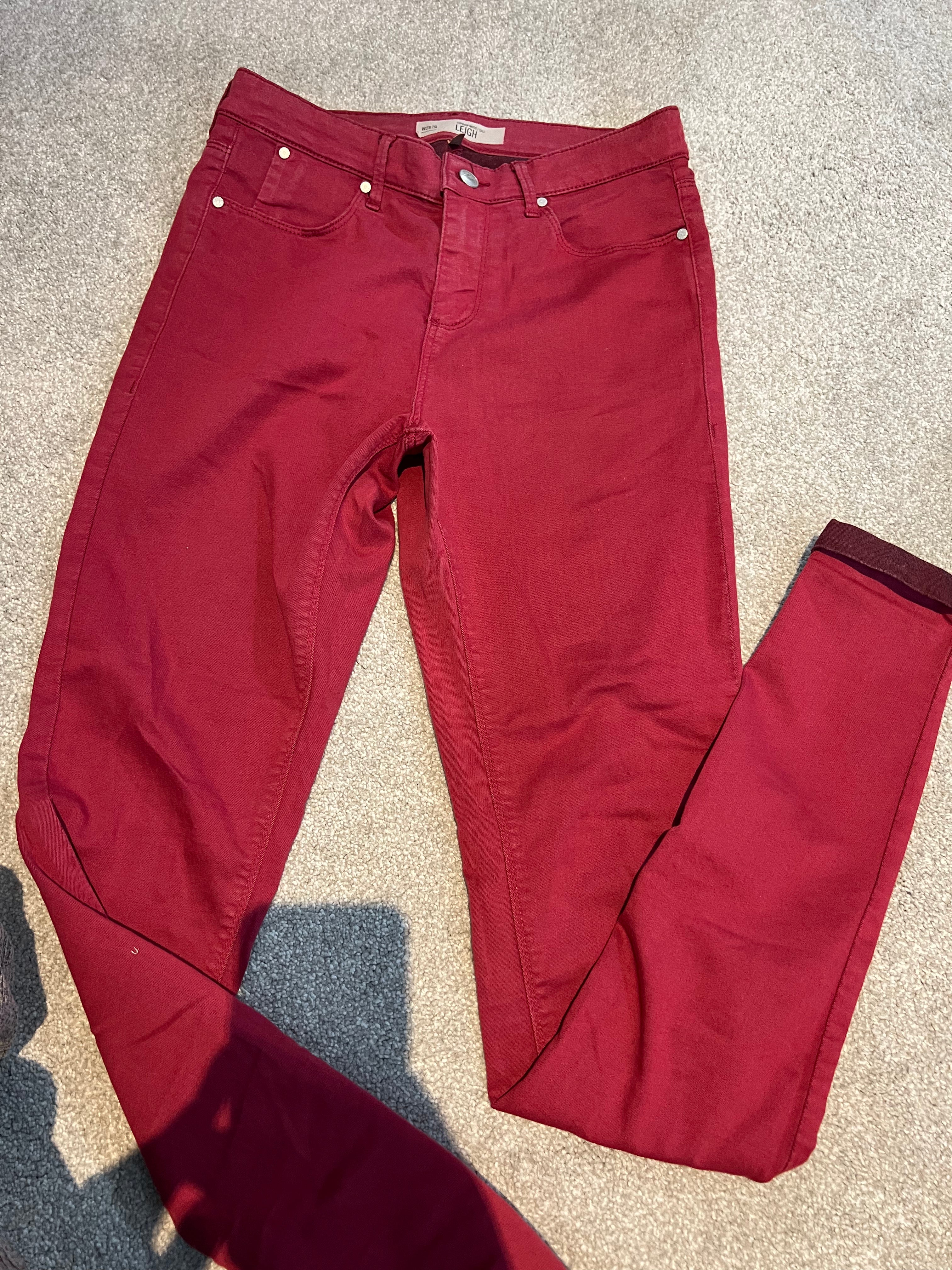 Topshop red jeans