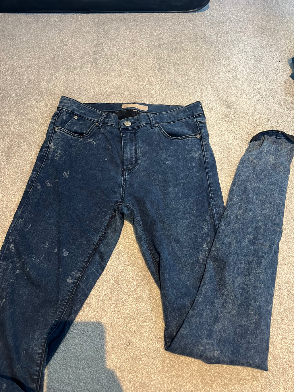 Blue tie dye jeans