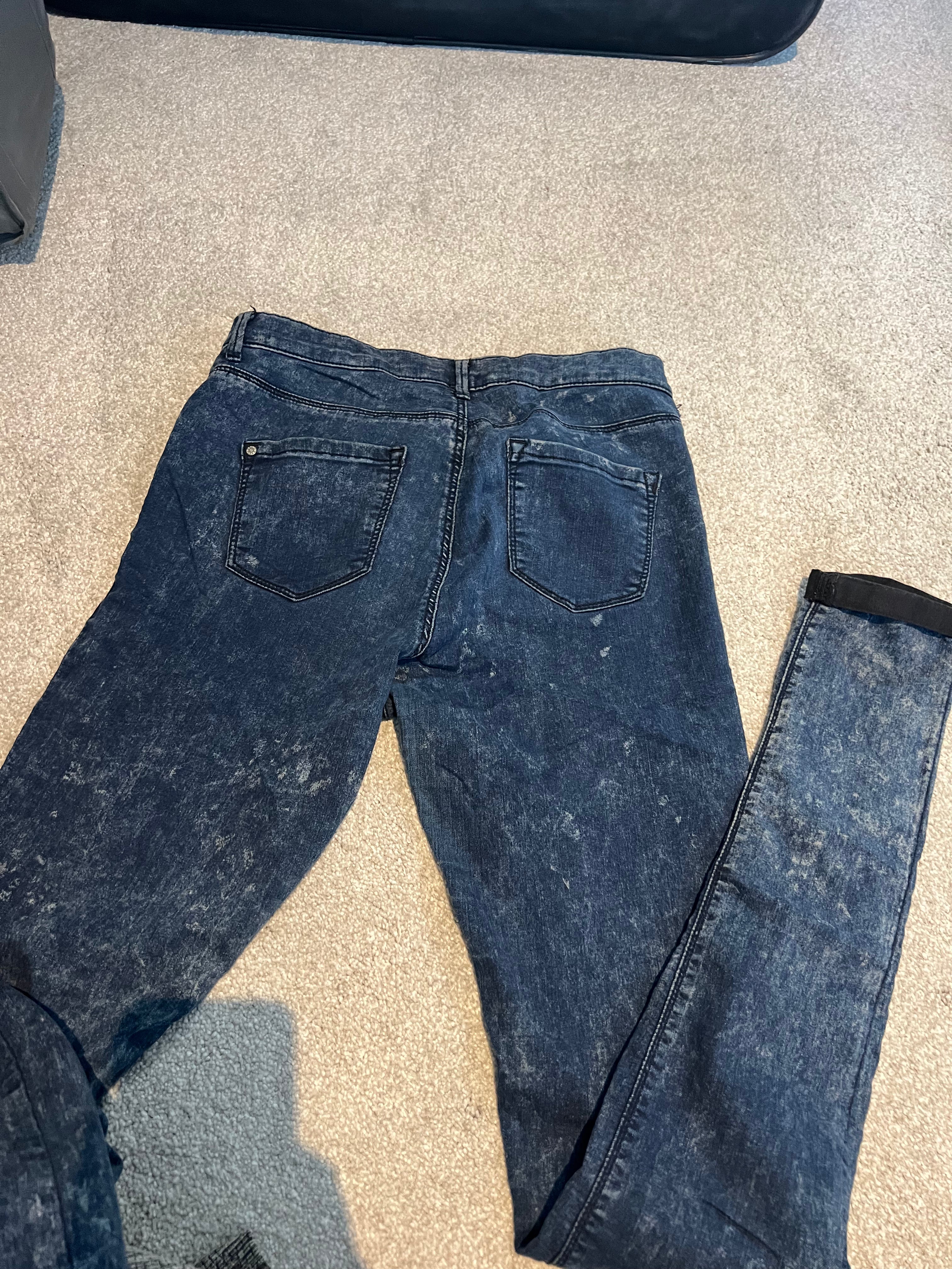Blue tie dye jeans
