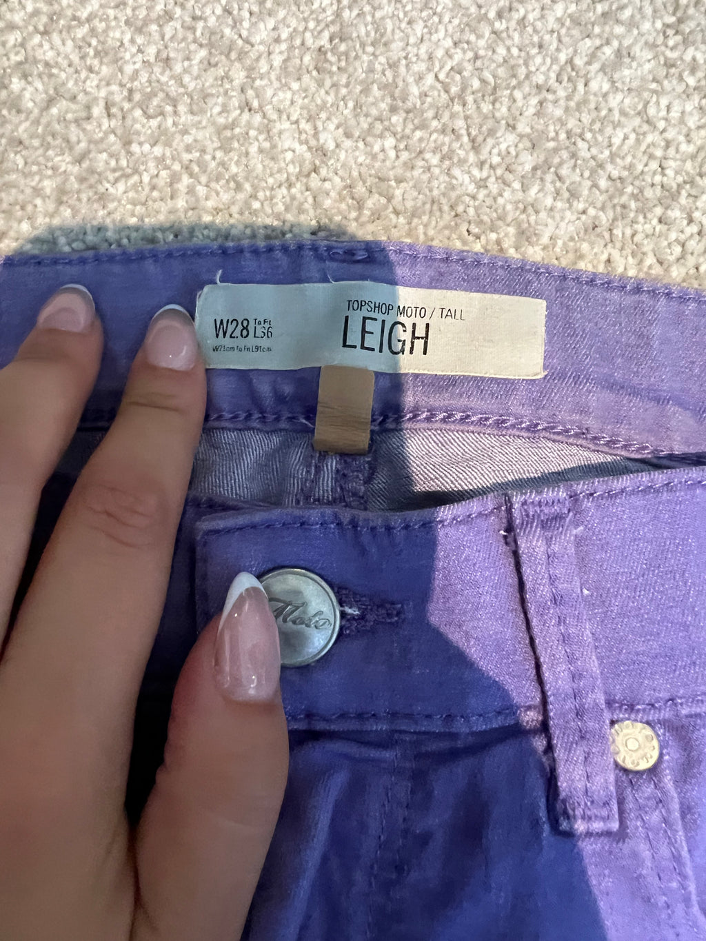 Topshop purple jeans