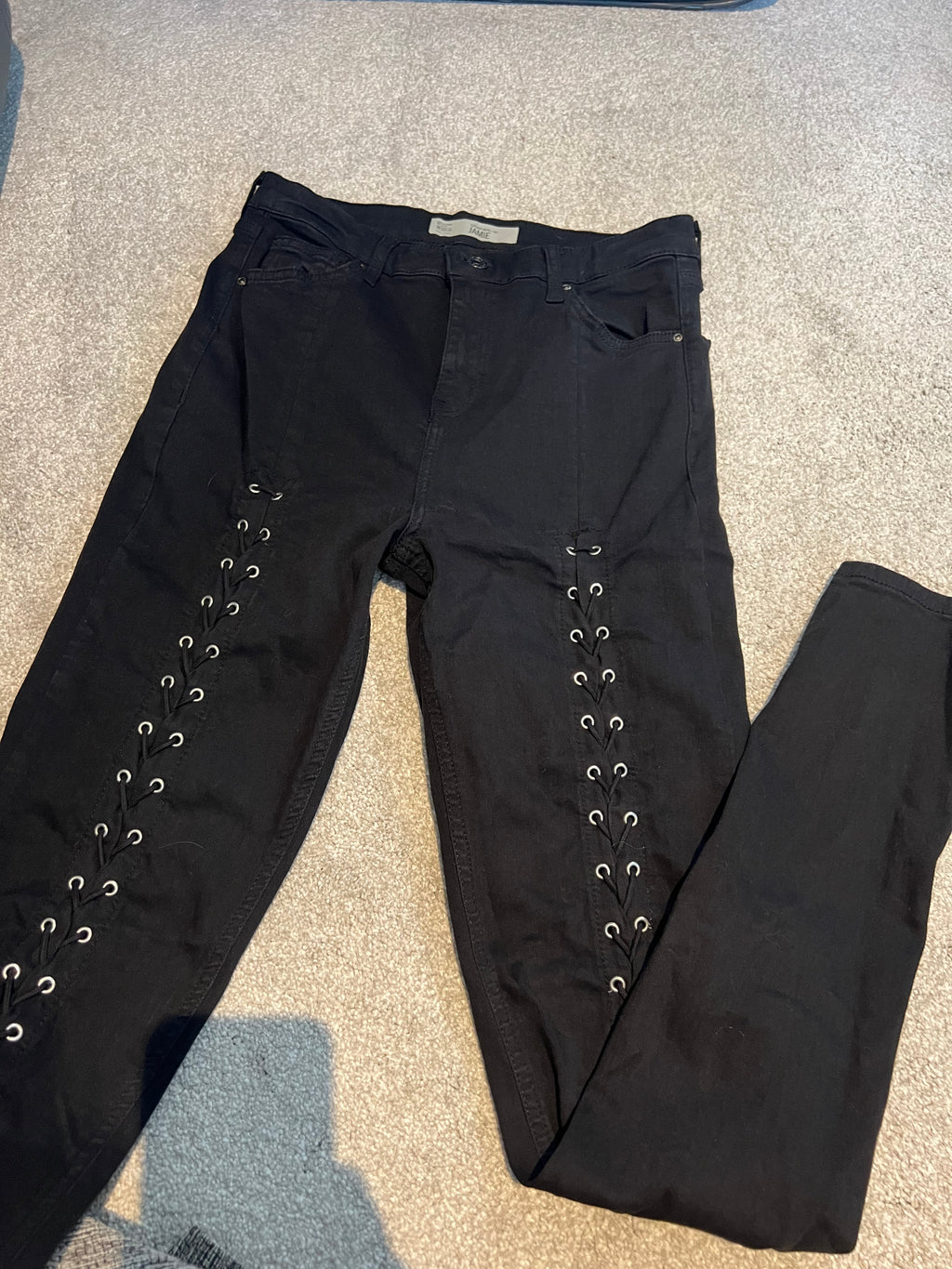 Topshop black jeans / Tie up