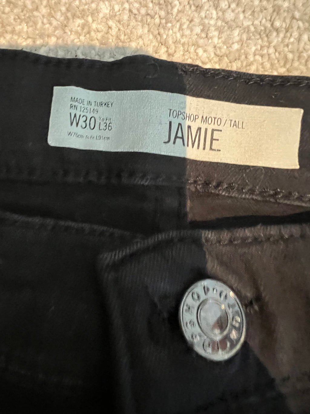 Topshop black jeans / Tie up