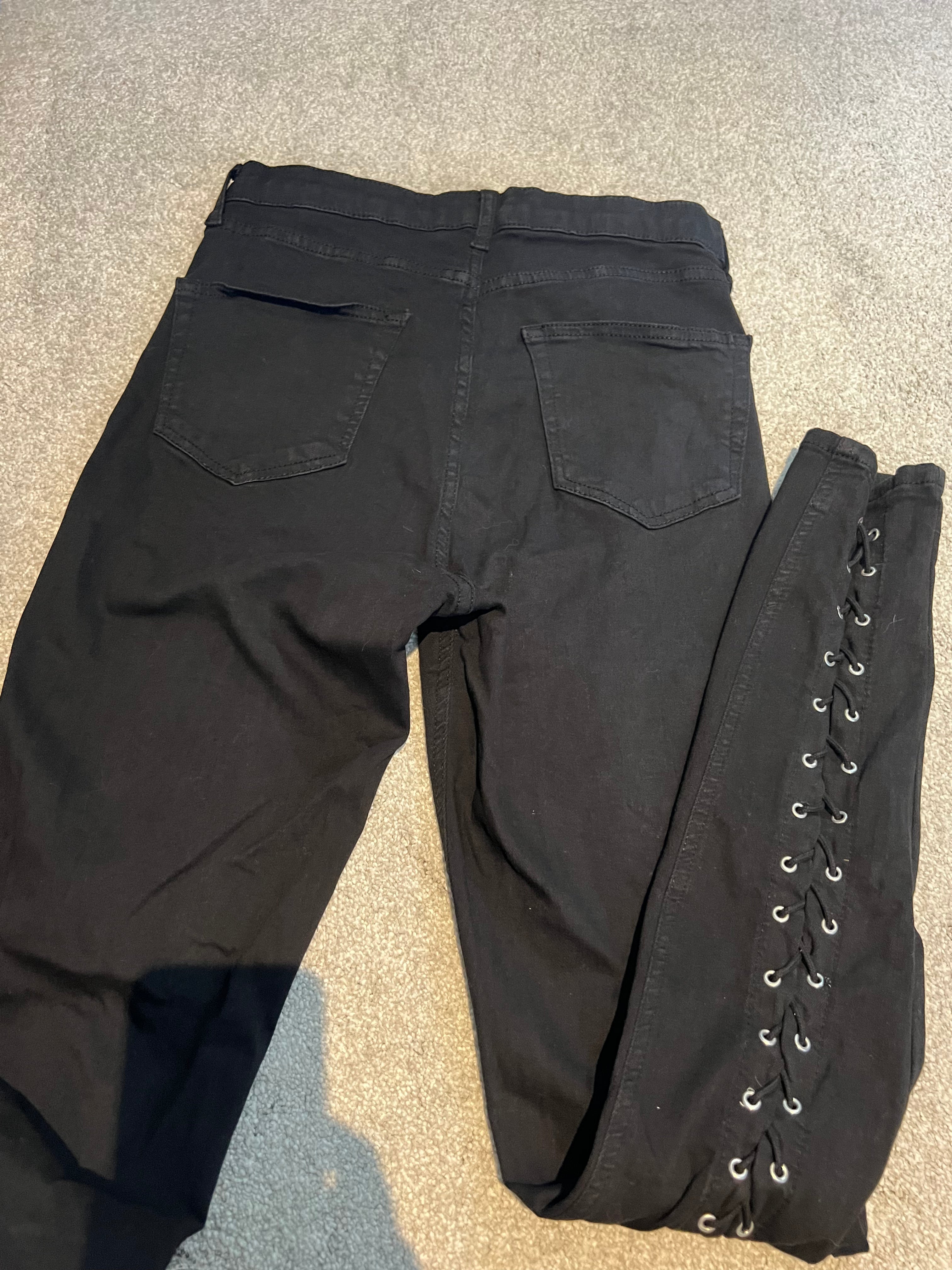Topshop black jeans / Tie up