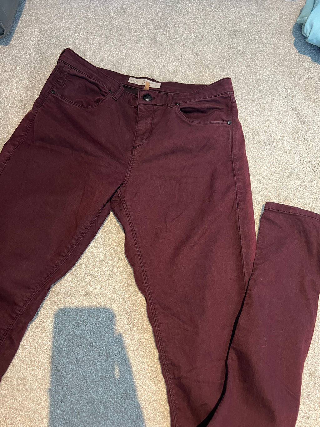 Topshop burgundy jeans