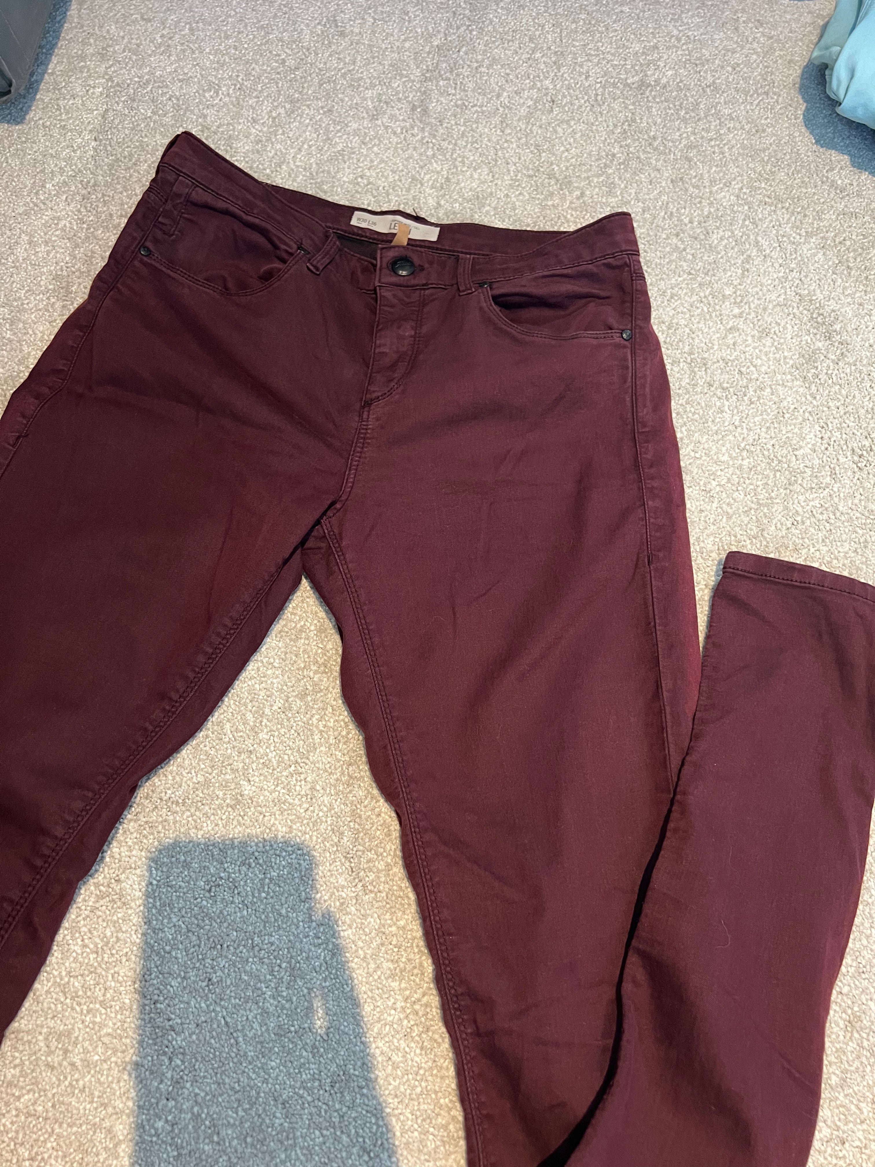 Topshop burgundy jeans
