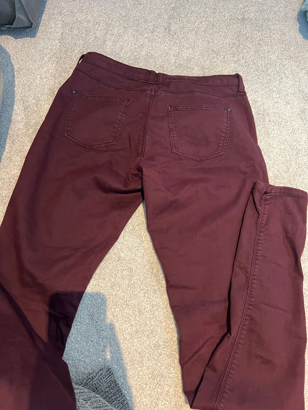 Topshop burgundy jeans