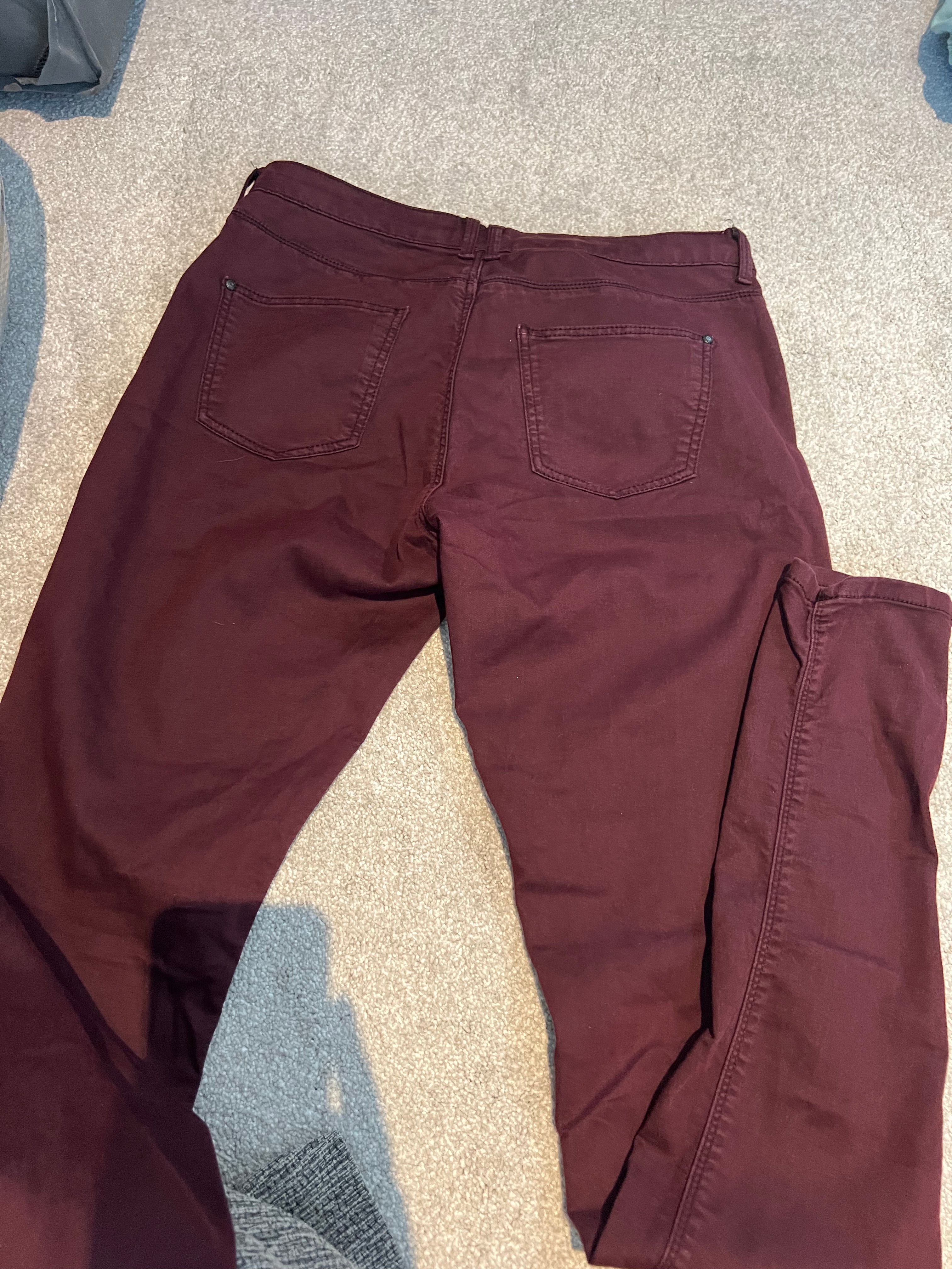 Topshop burgundy jeans