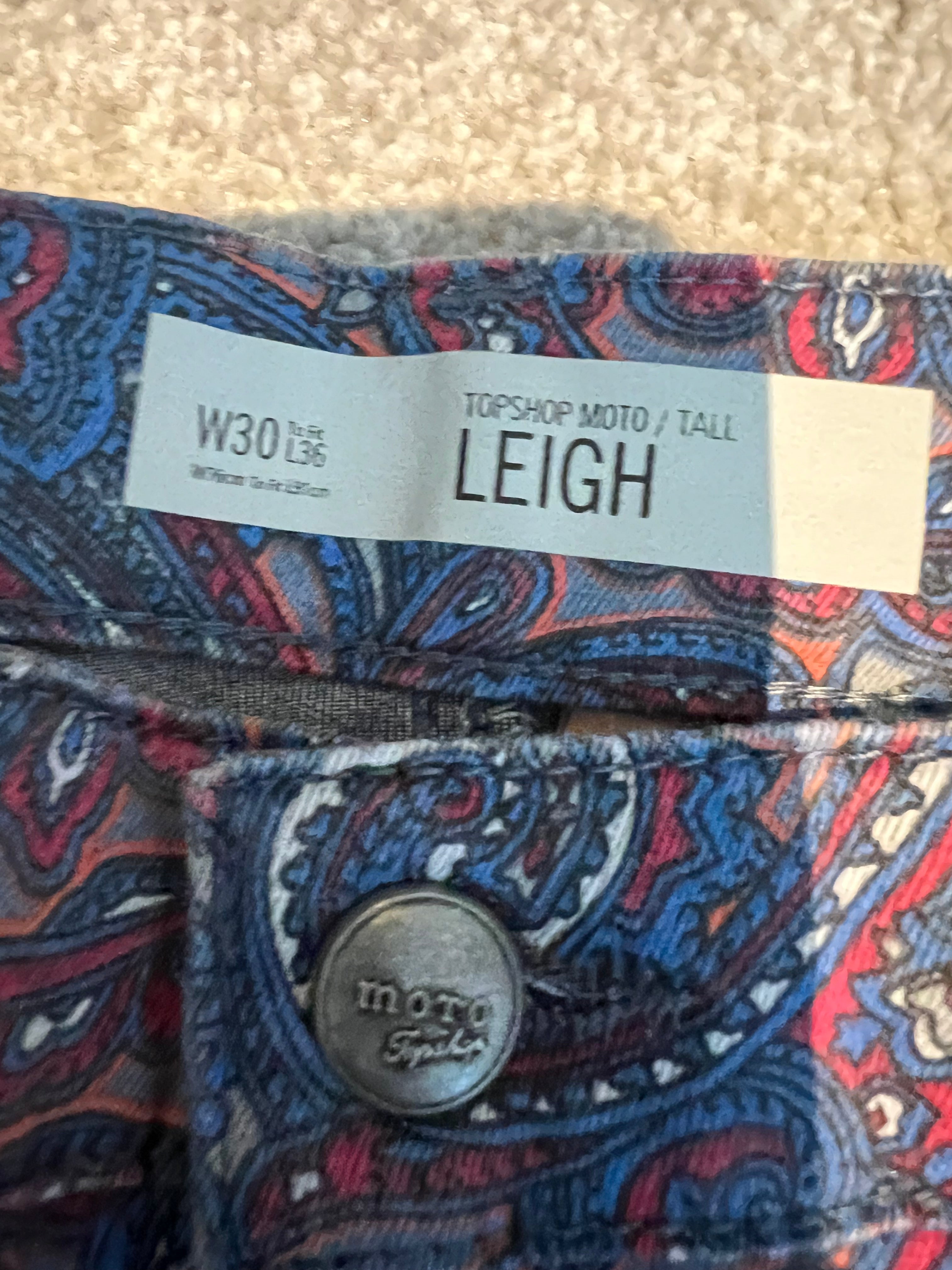 Topshop patterned jeans