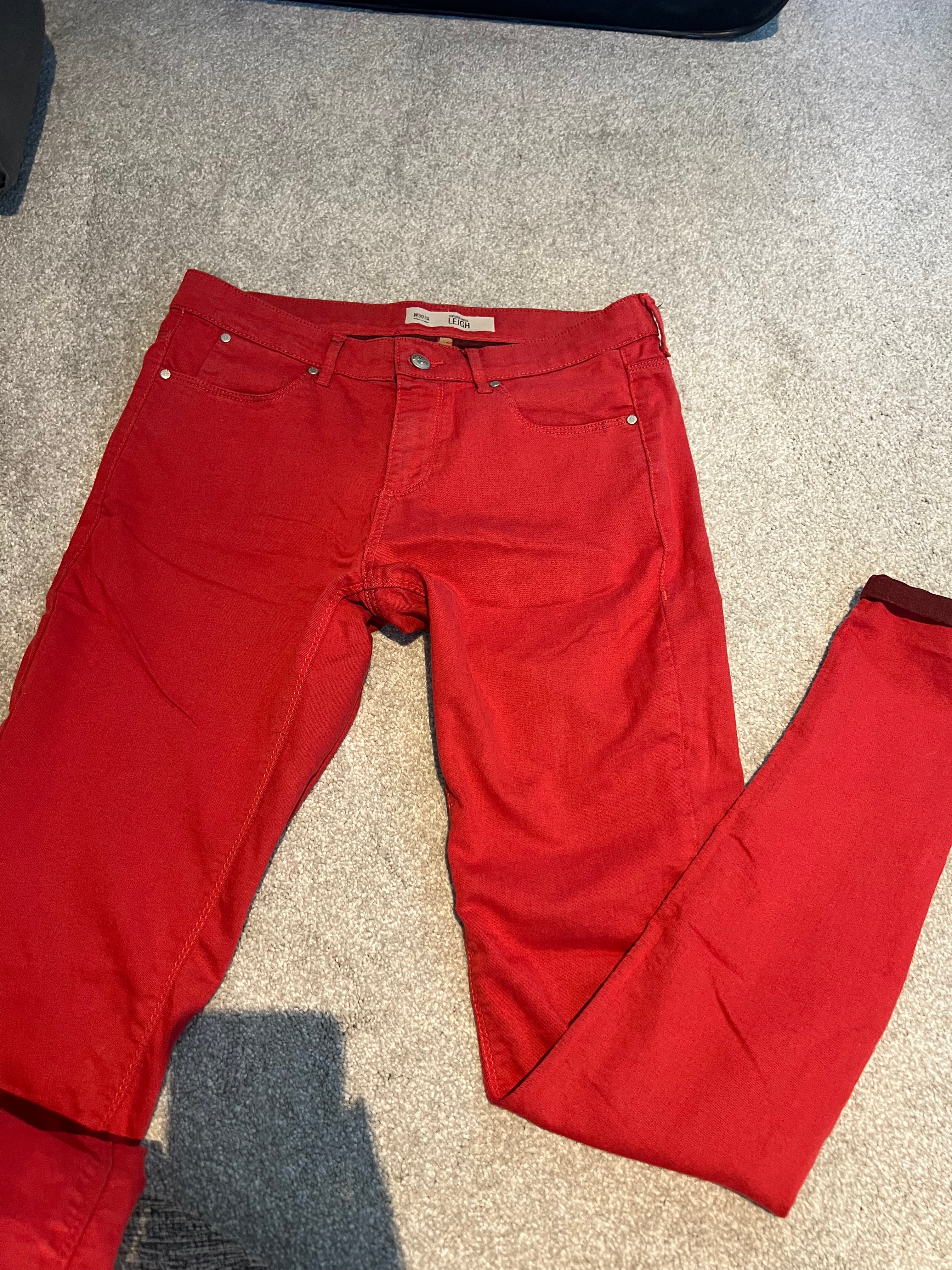 Topshop red jeans
