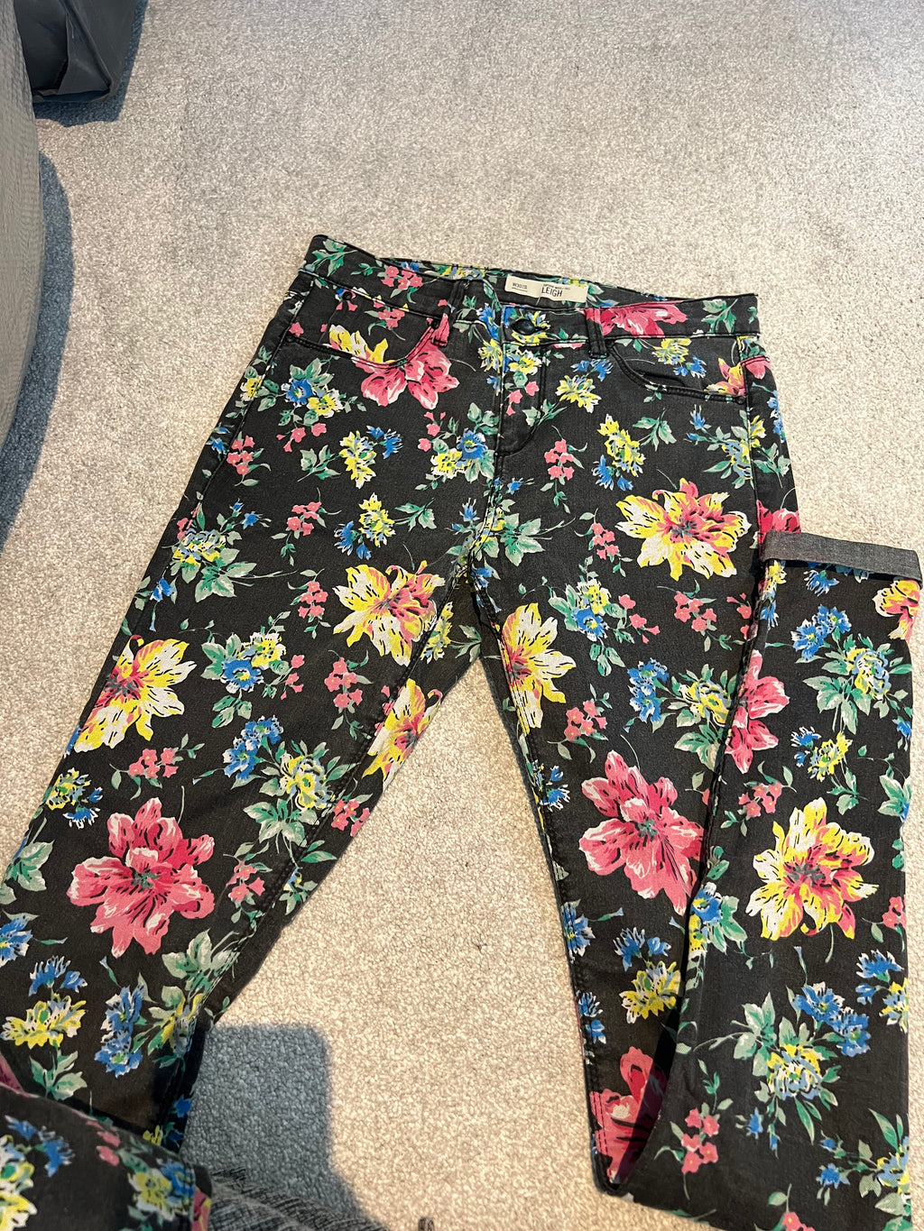 Topshop flower patterned jeans