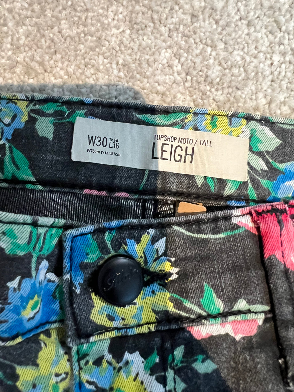 Topshop flower patterned jeans