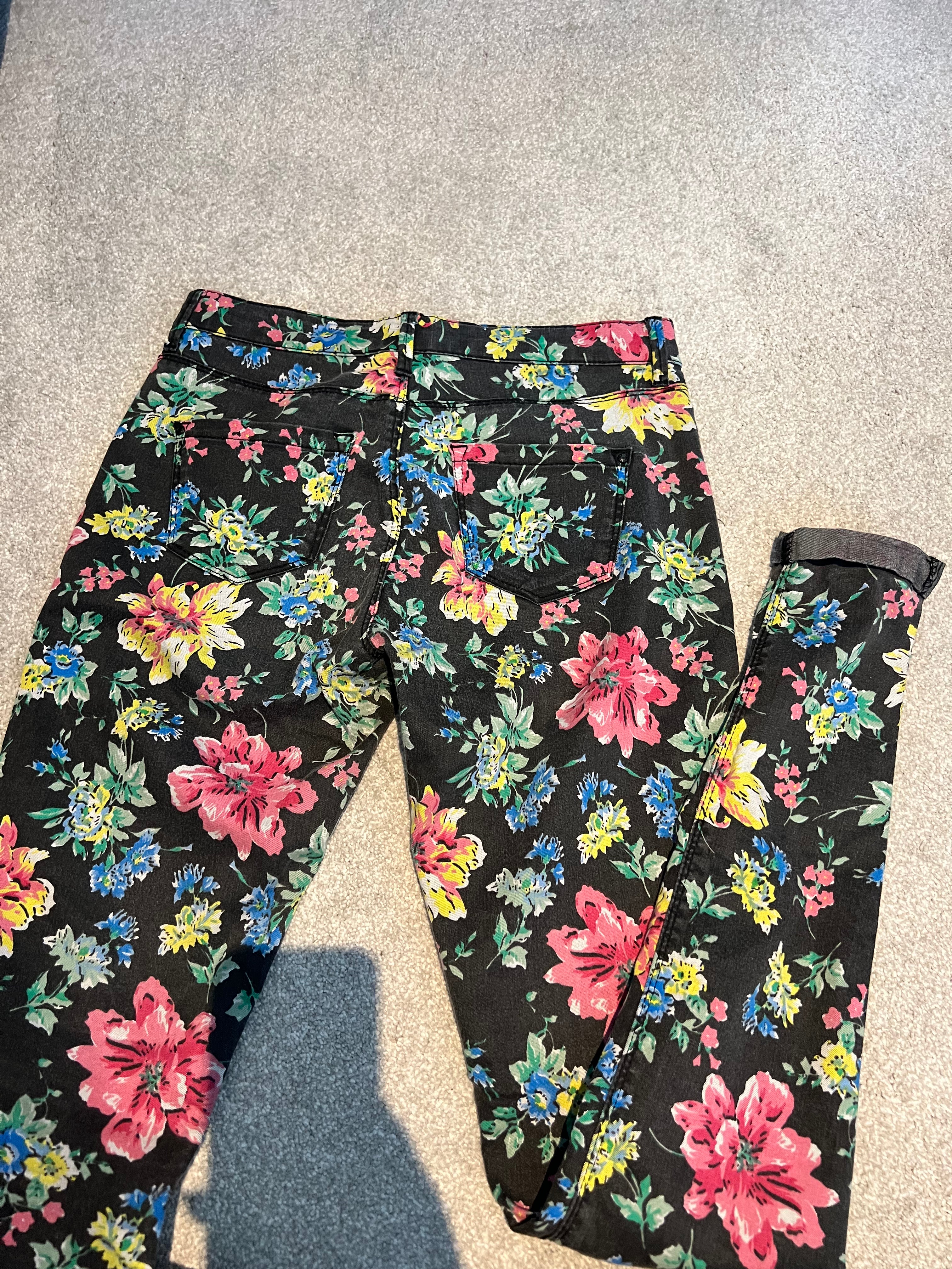 Topshop flower patterned jeans