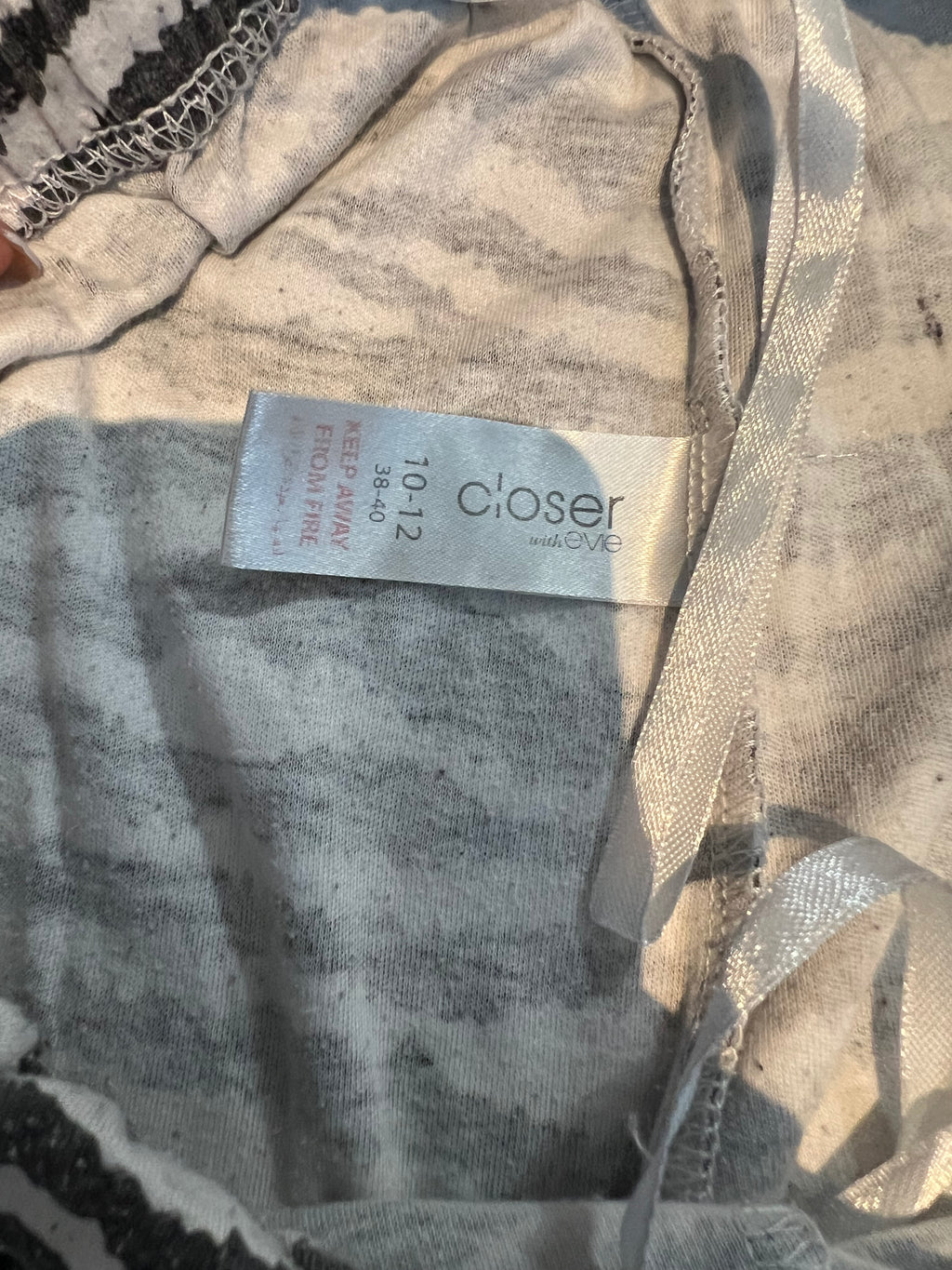 Zebra print pajama bottoms