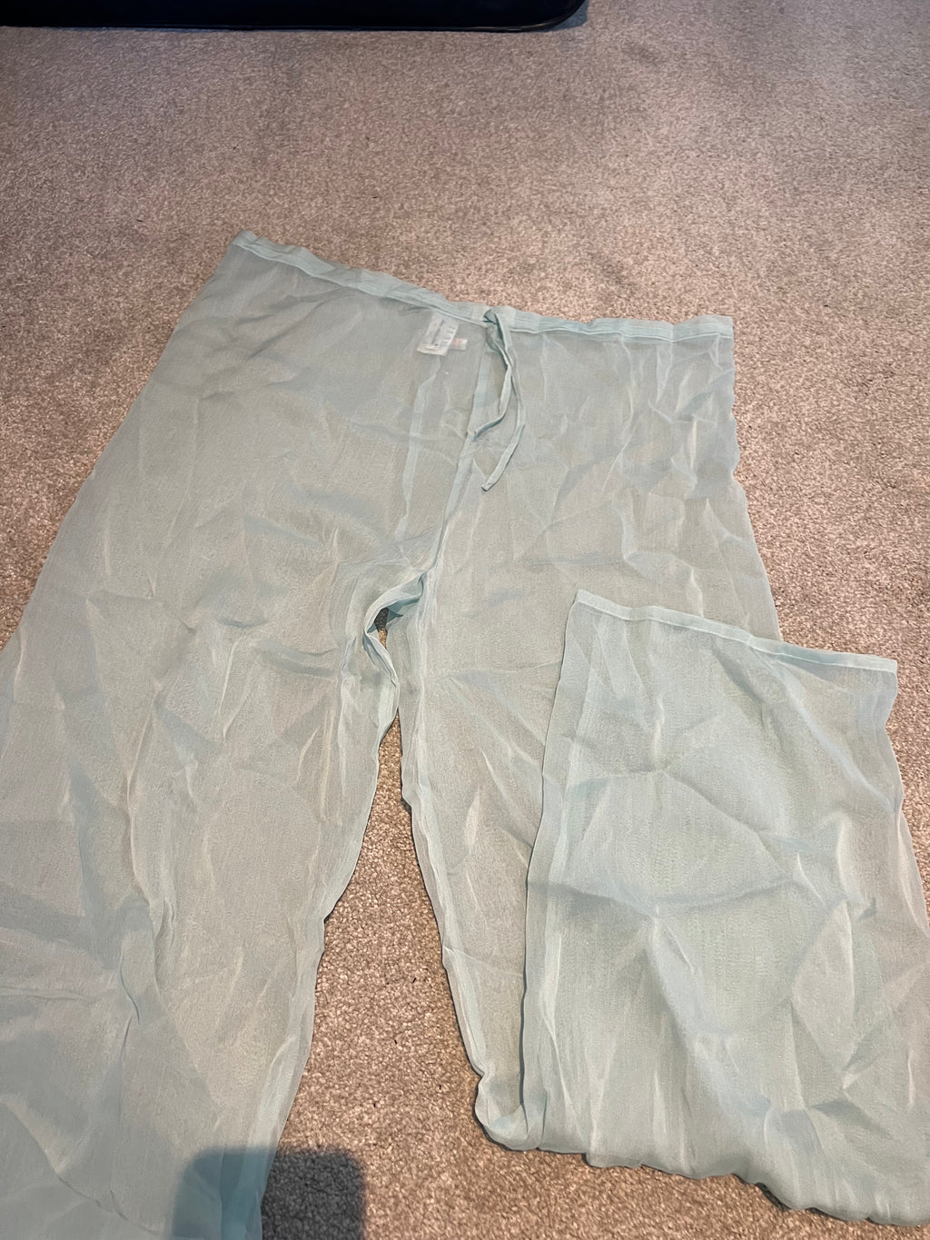 Blue mesh trousers