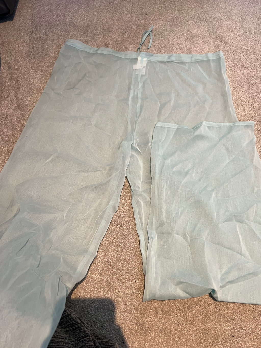 Blue mesh trousers