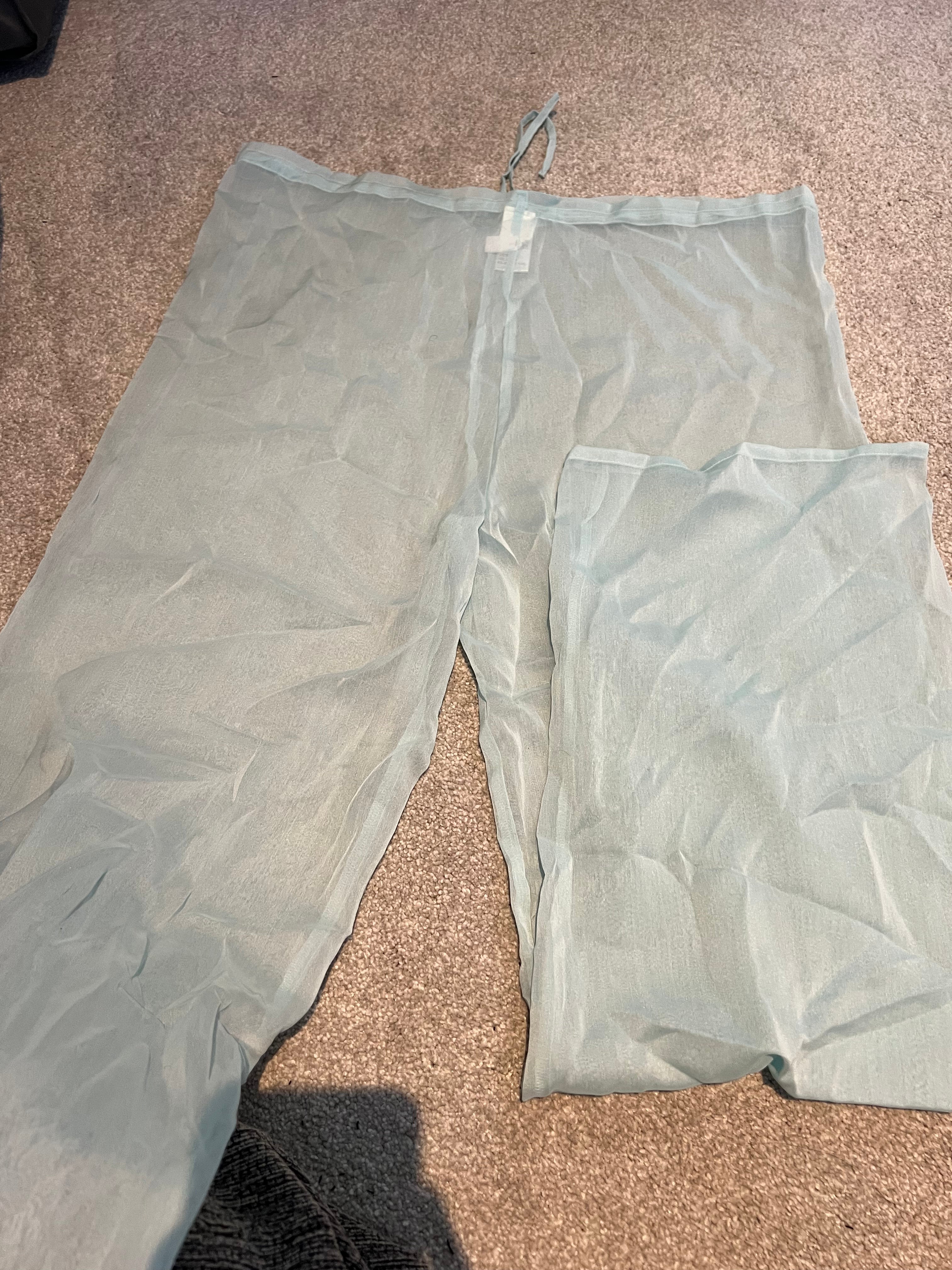 Blue mesh trousers
