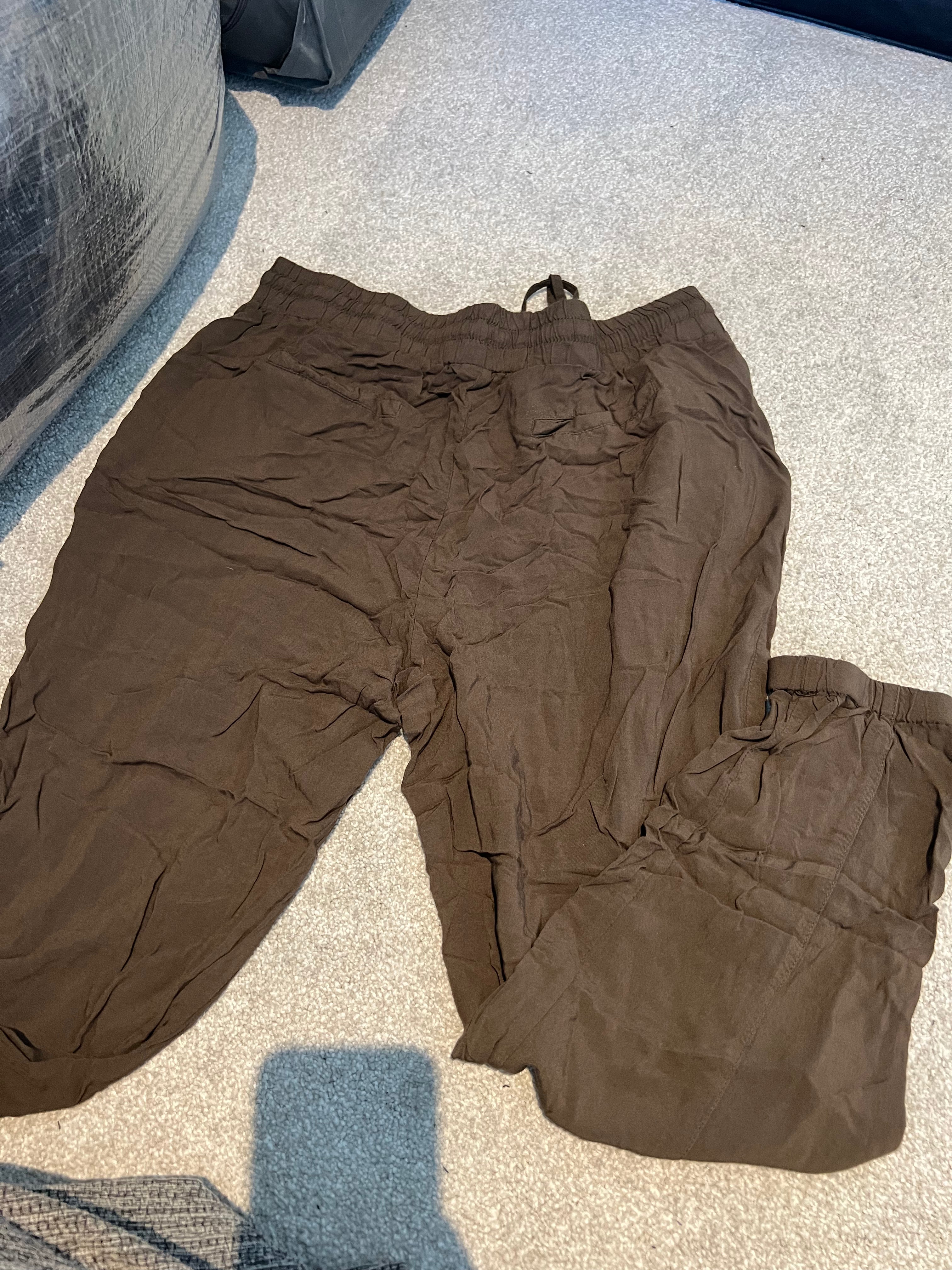 Brown cuffed trousers
