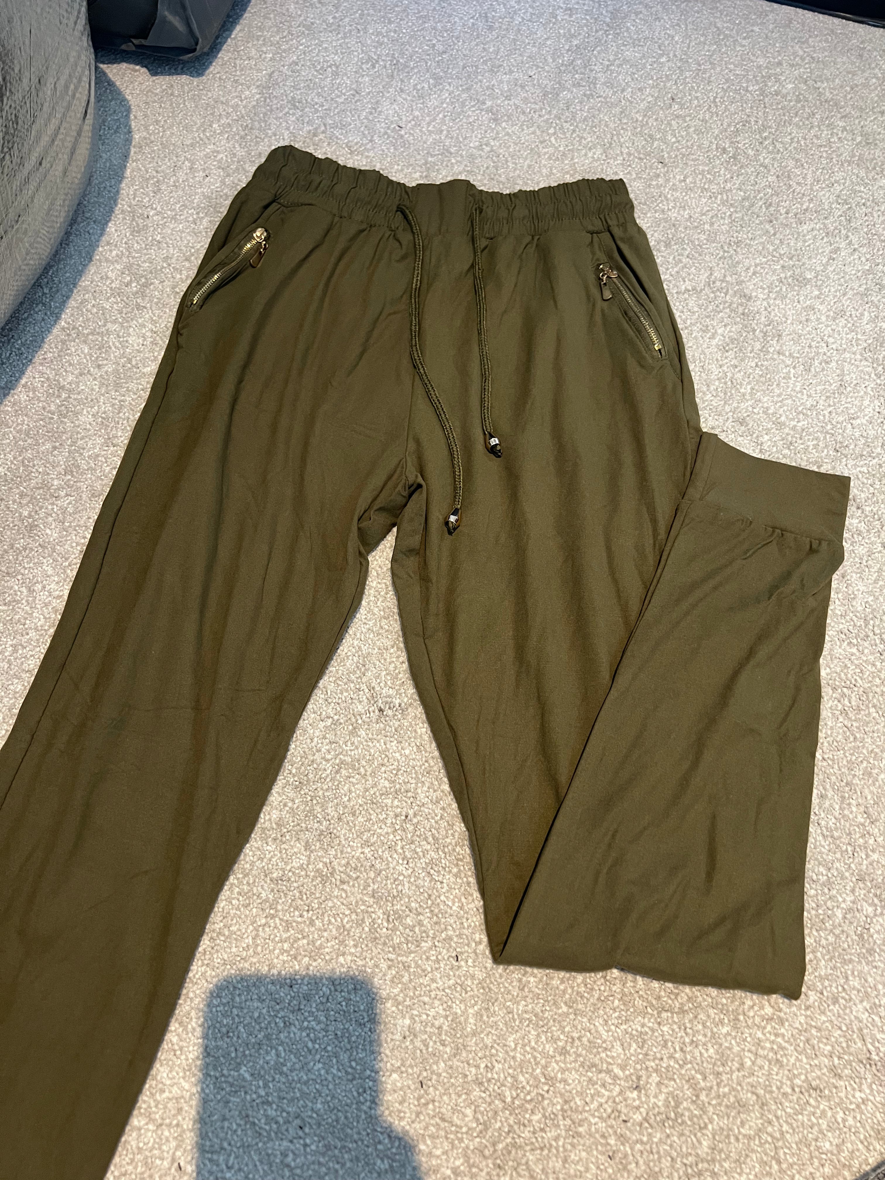 Khaki cuffed joggers