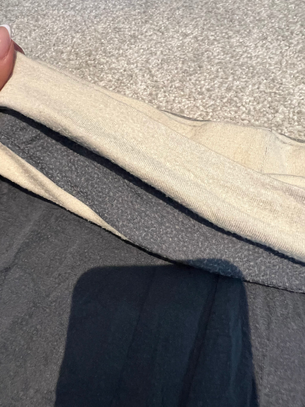 Grey flared trousers