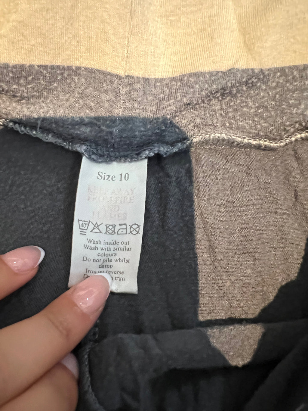 Grey flared trousers