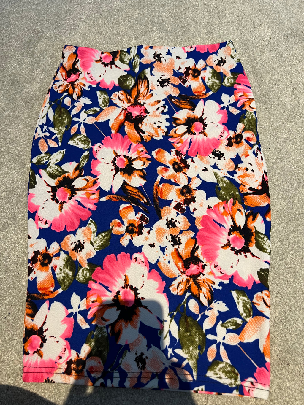 Silk flower print skirt
