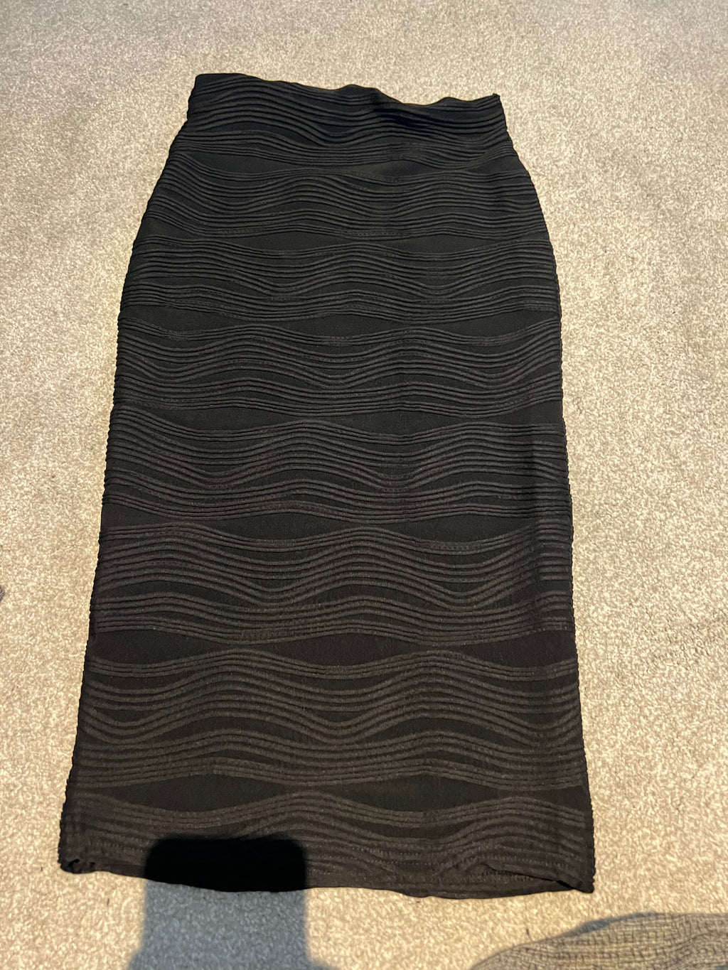 Textured black skirt