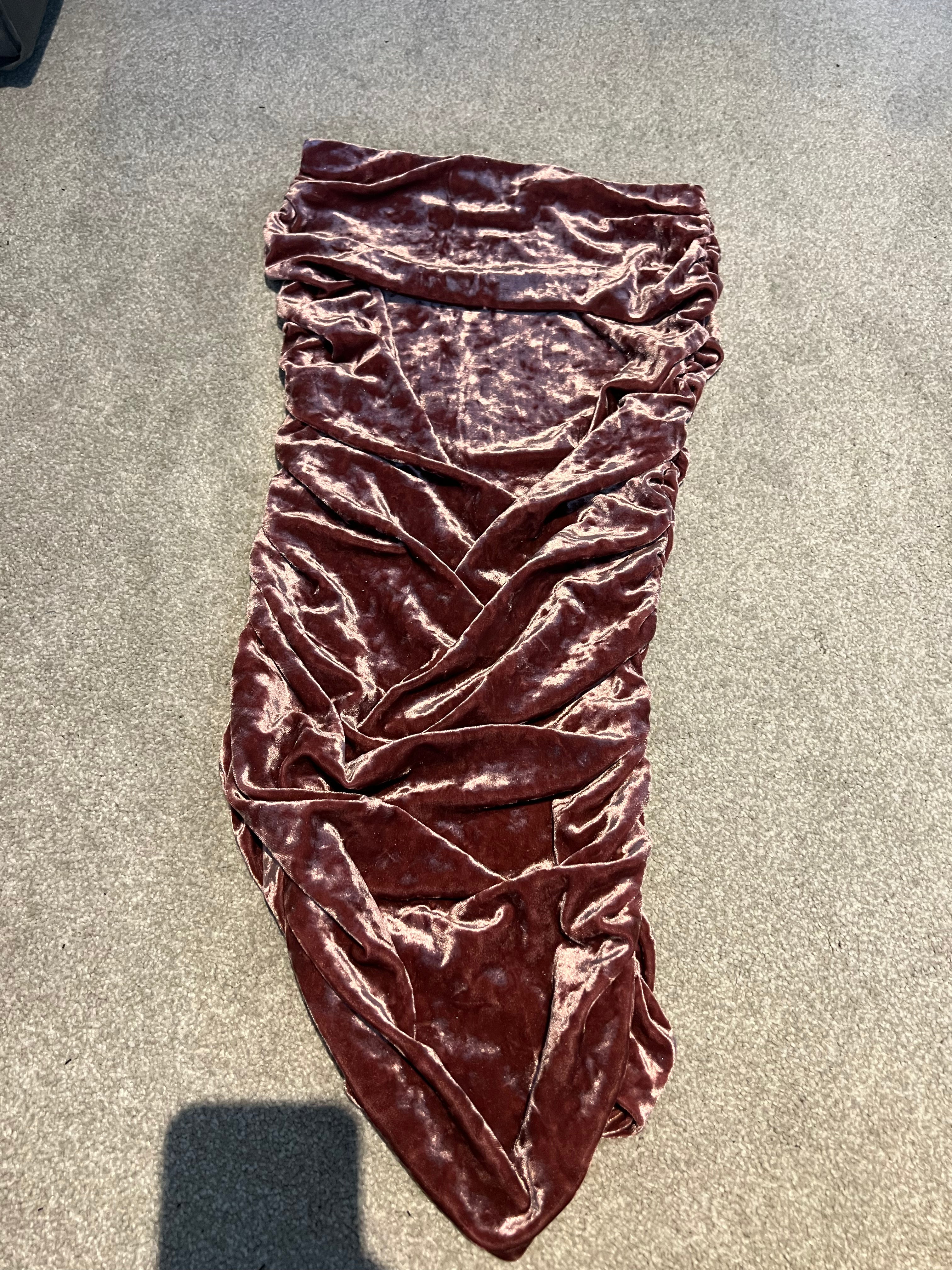 Pink velour skirt