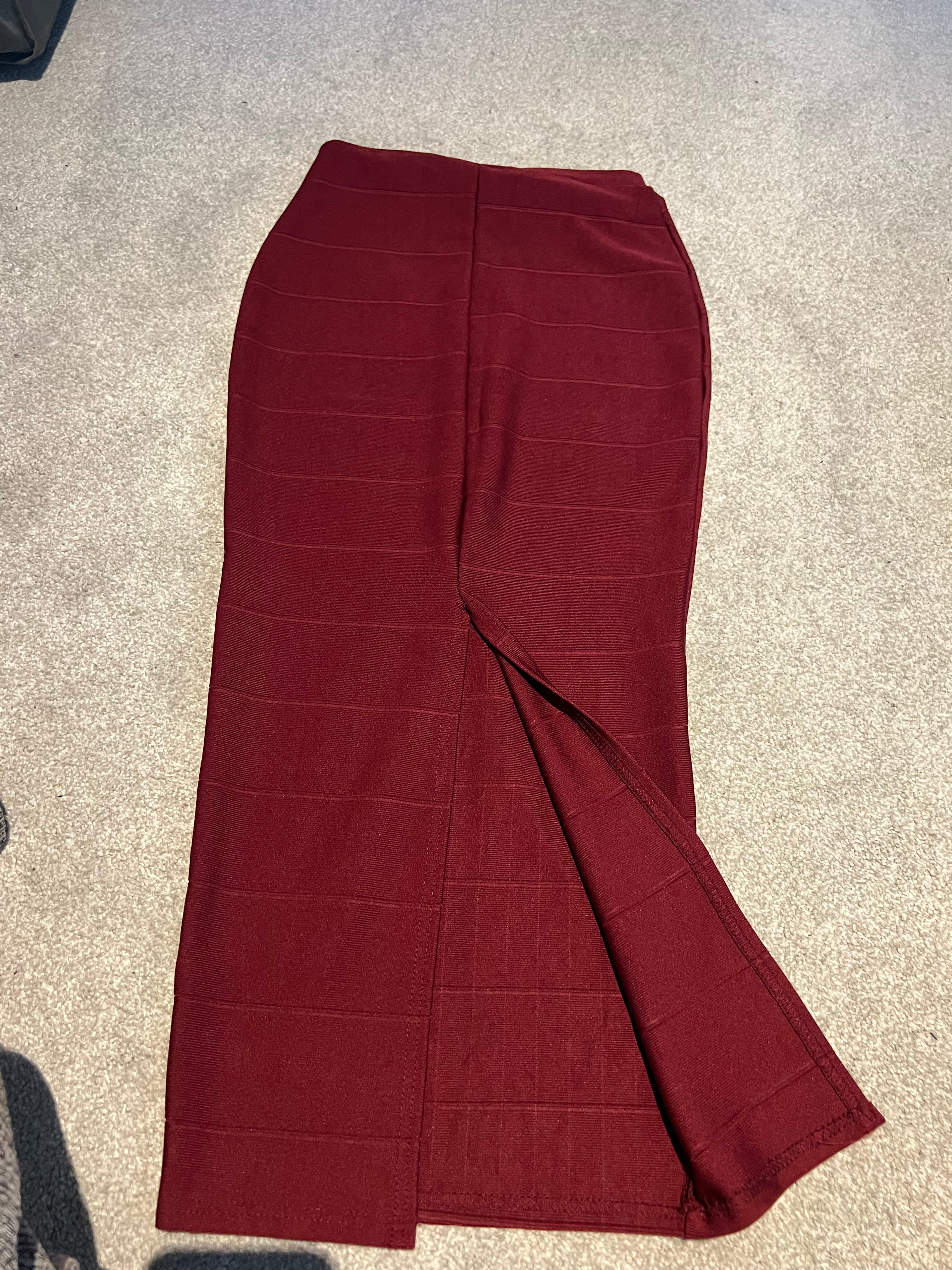 Red maxi skirt