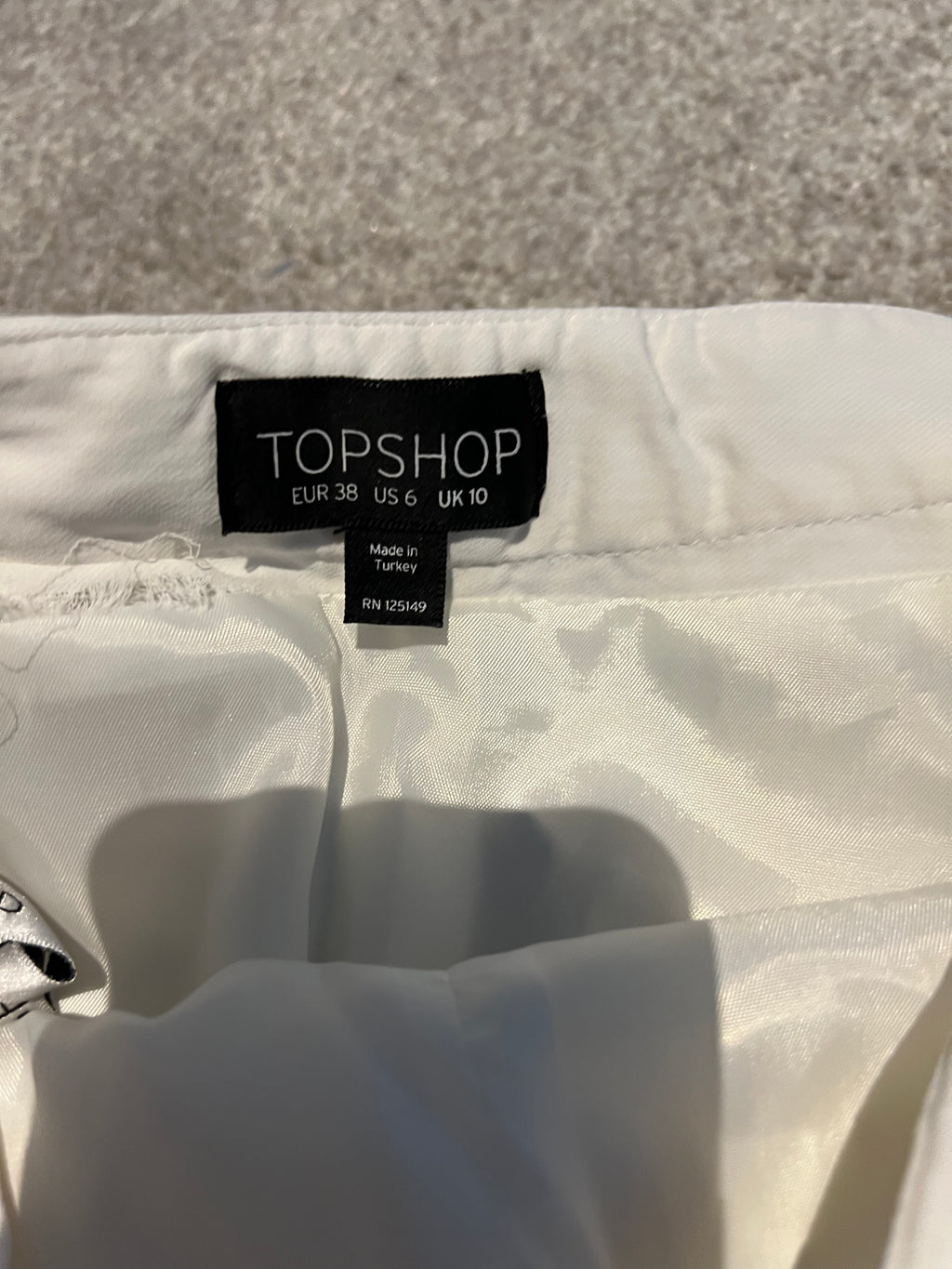 White, double lined skirt