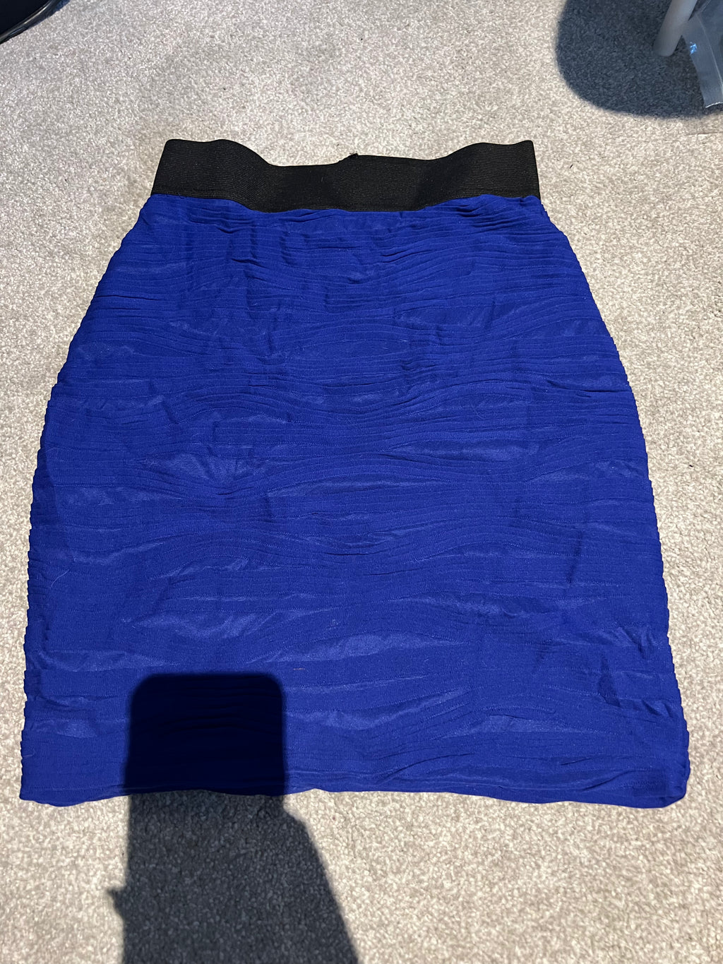 Textured blue skirt