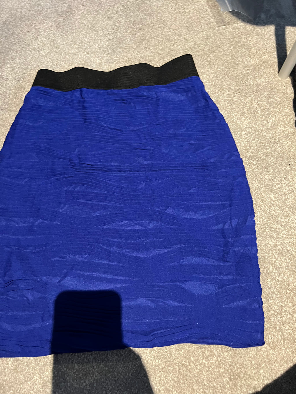 Textured blue skirt
