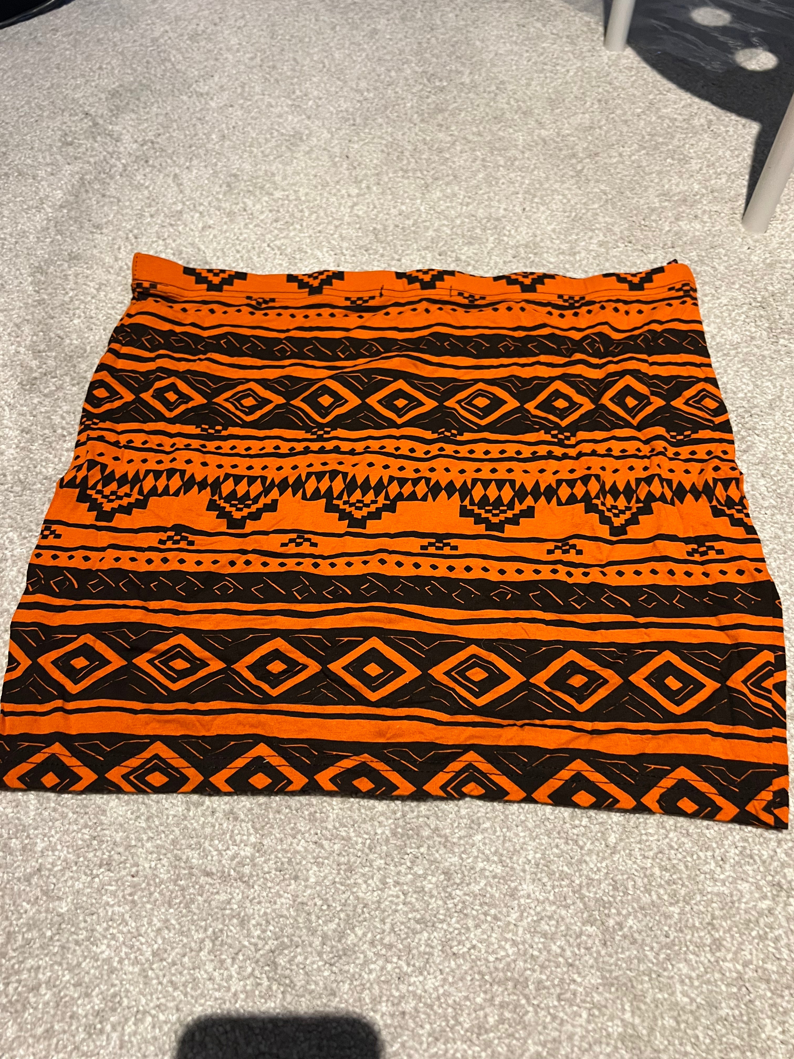 Orange print skirt