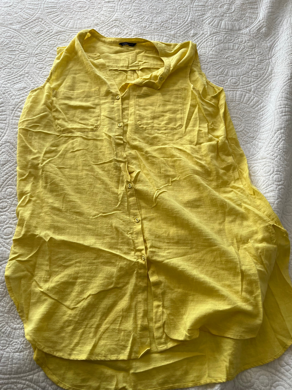 Yellow flowy top