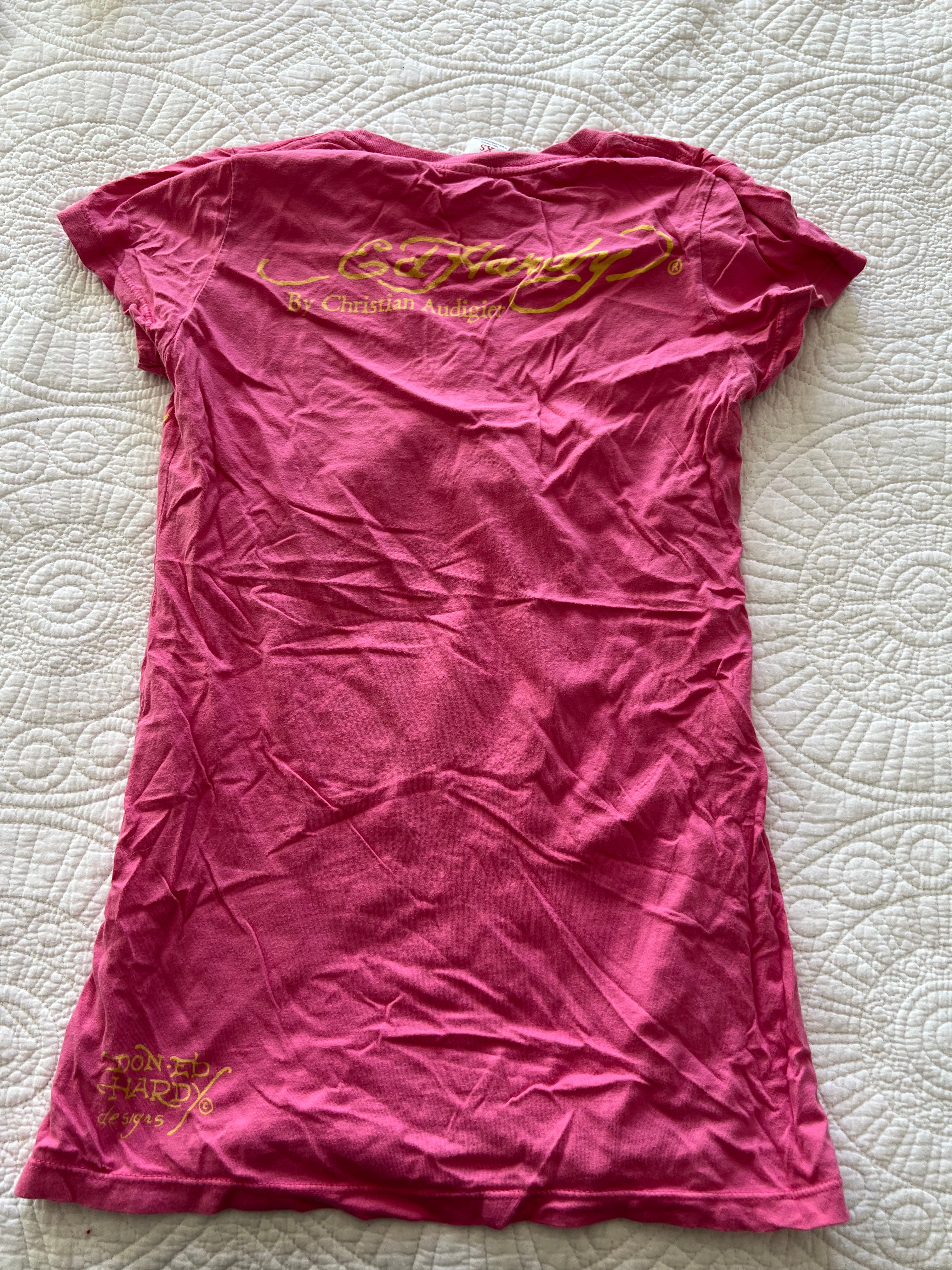 Ed Hardy pink top