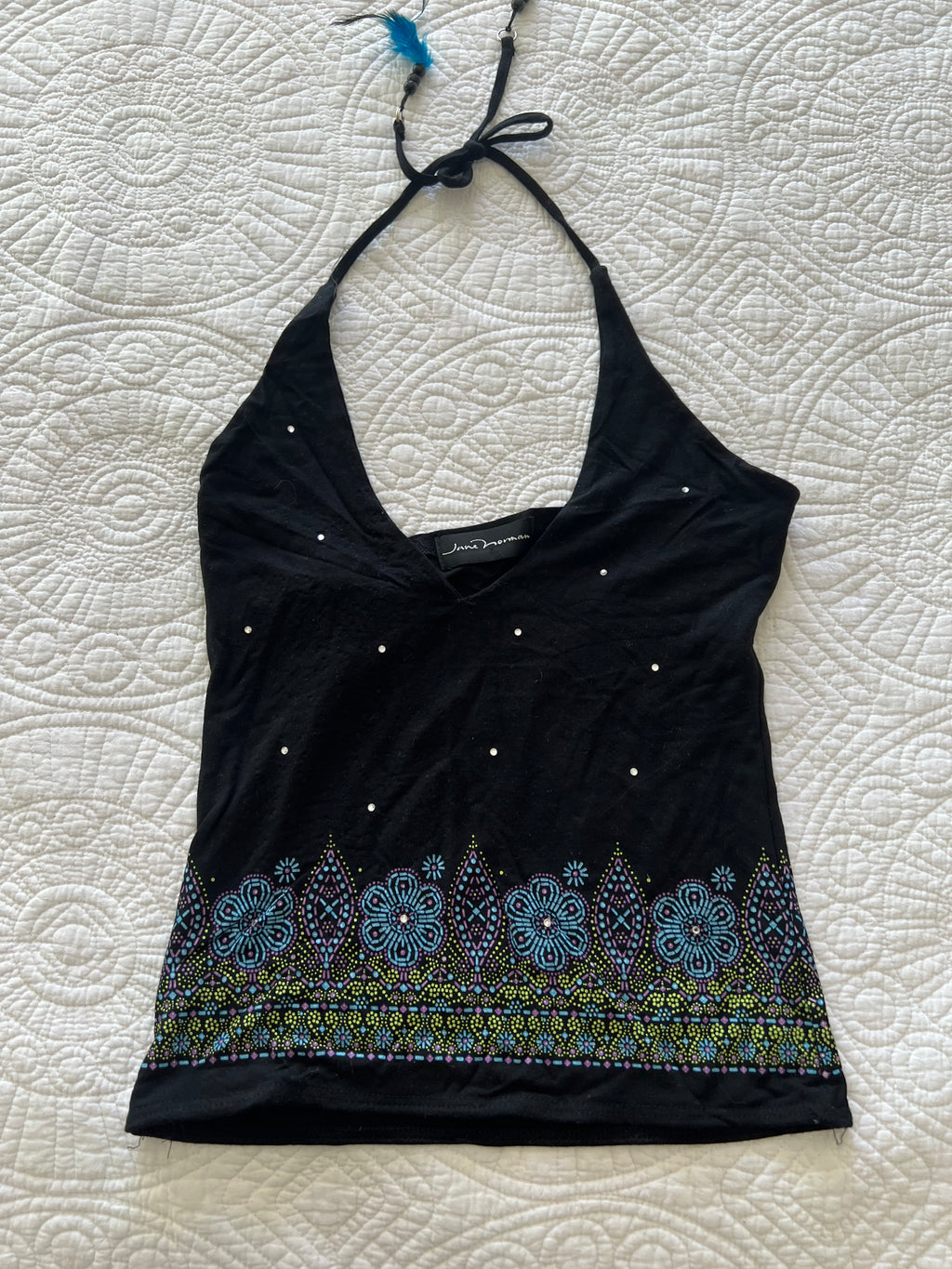 Black halter neck top