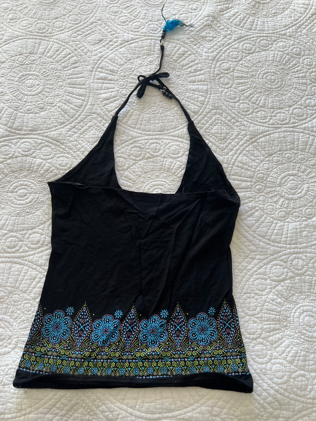 Black halter neck top