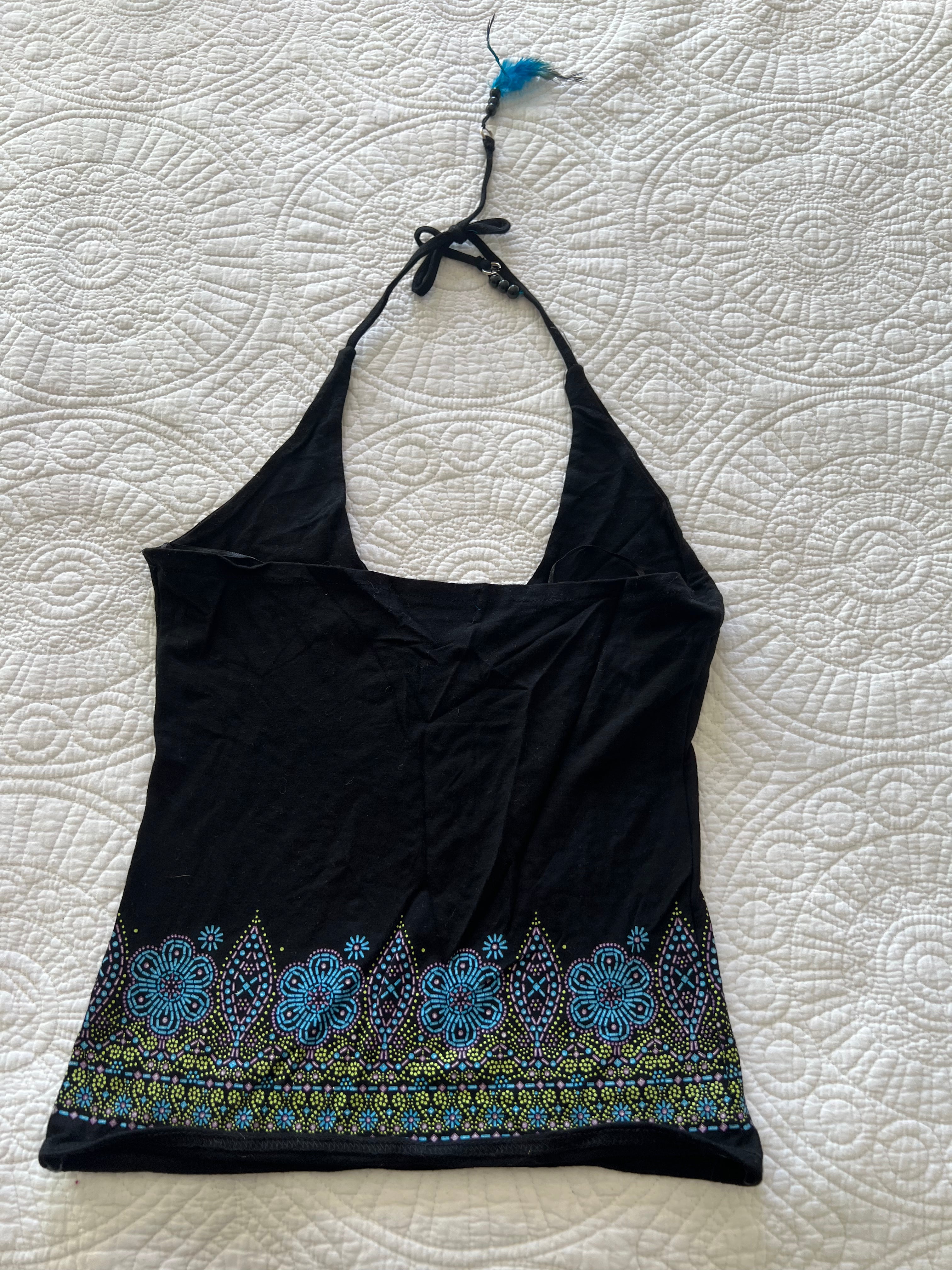 Black halter neck top