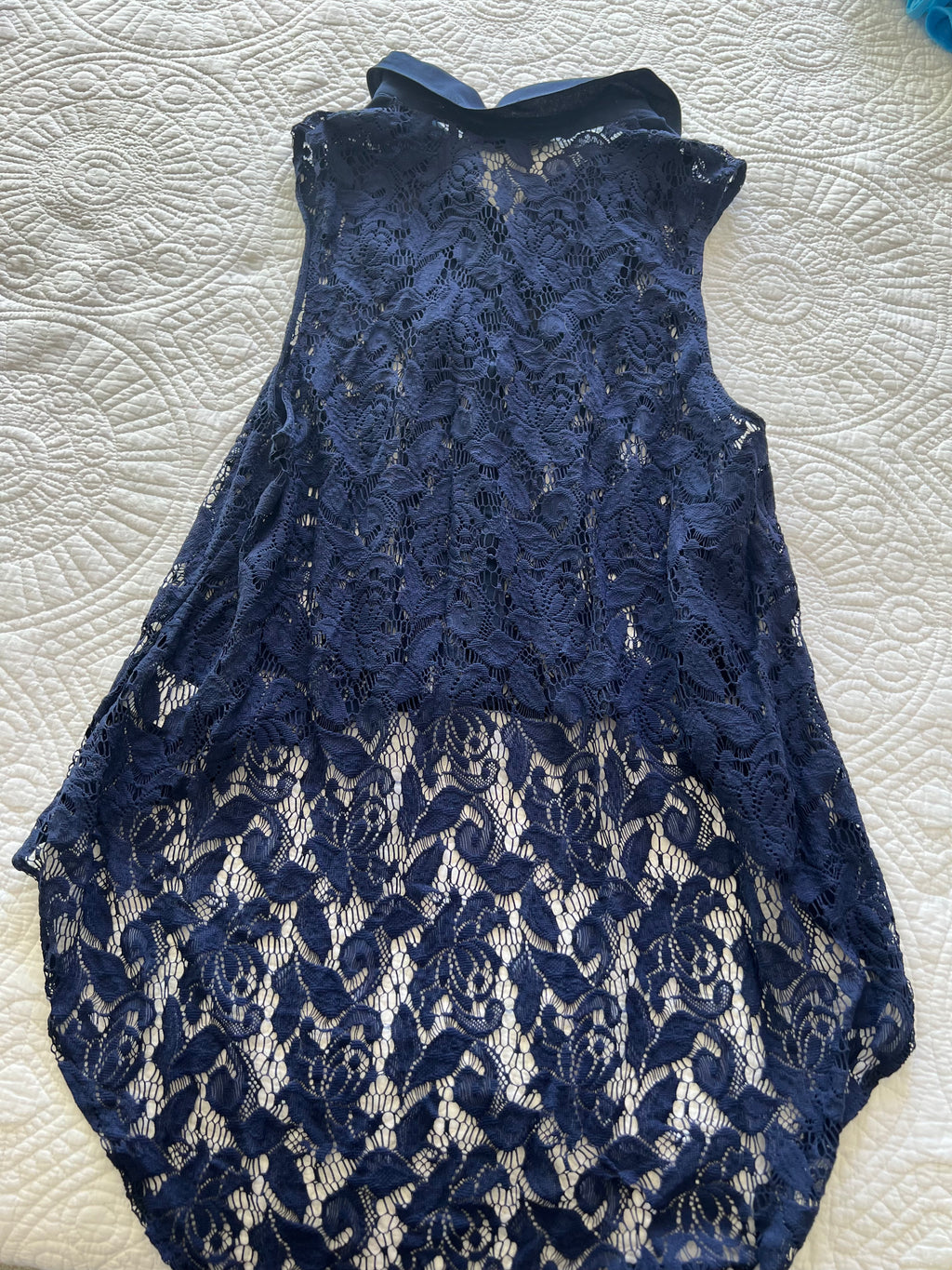 Navy lace top